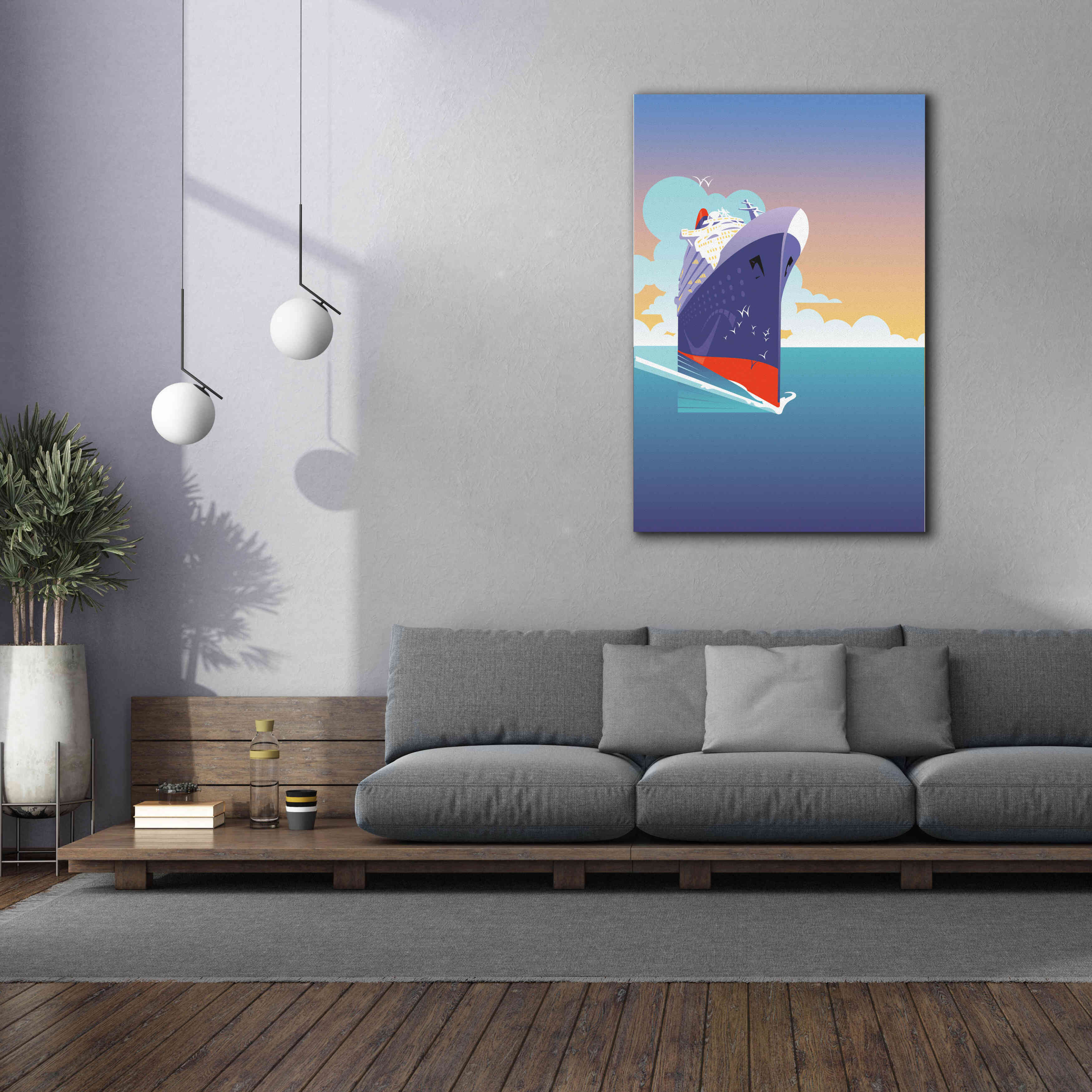 'Liner Blue Skies' by David Chestnutt, Giclee Canvas Wall Art,40 x 60