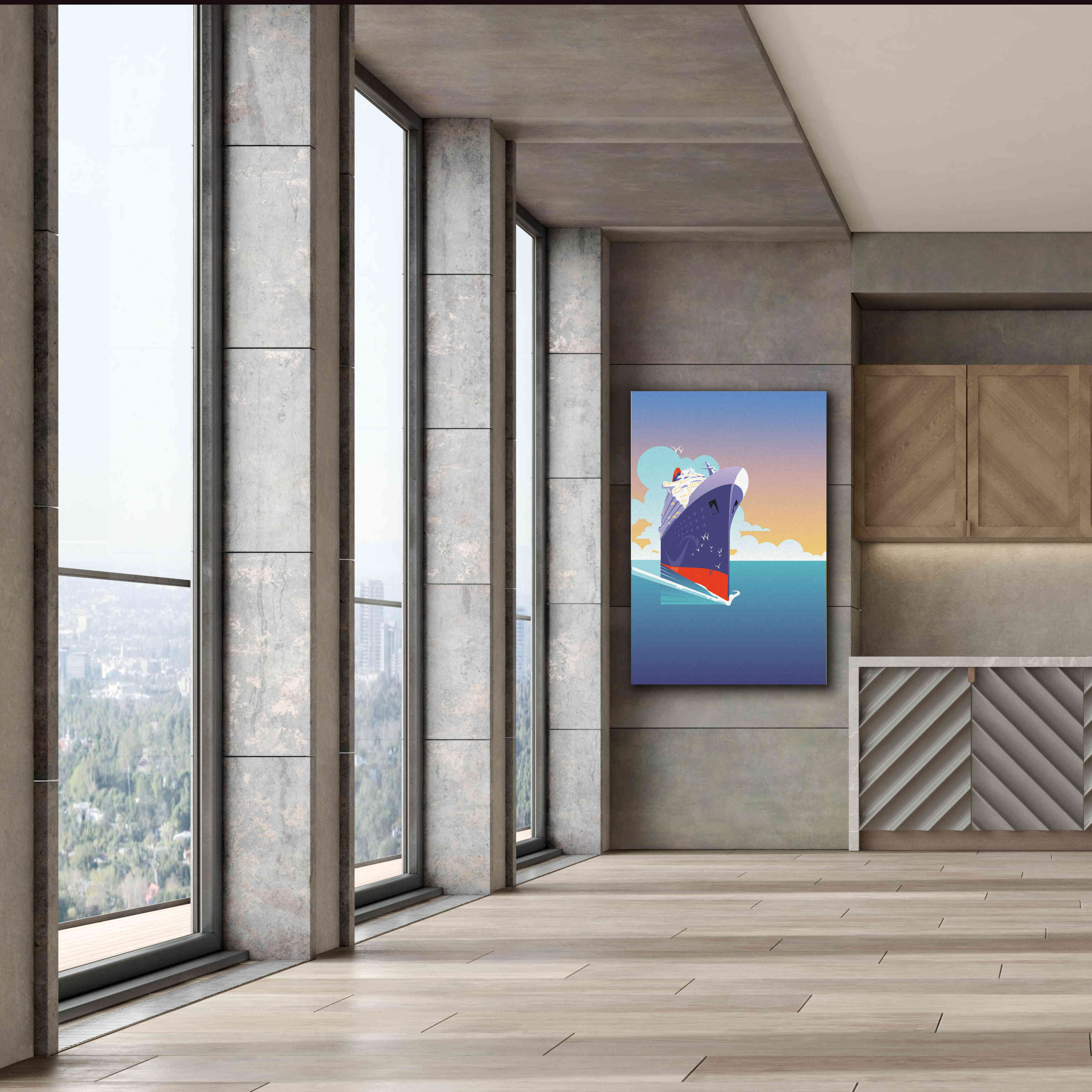 'Liner Blue Skies' by David Chestnutt, Giclee Canvas Wall Art,40 x 60