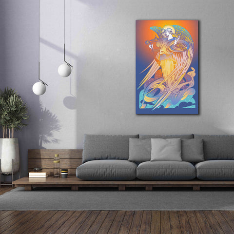 Image of 'New Angel With Harp' by David Chestnutt, Giclee Canvas Wall Art,40 x 60