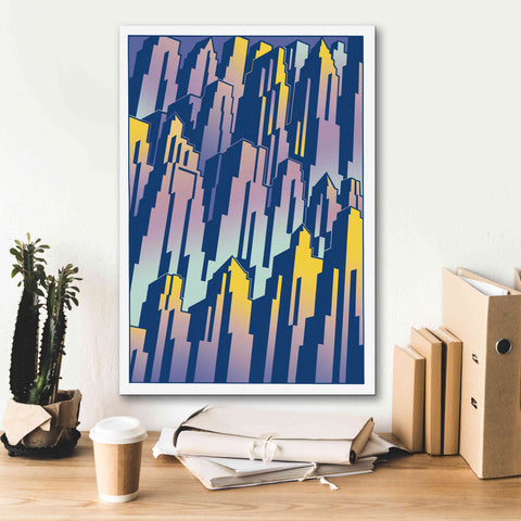 Image of 'New Cityscape Grad' by David Chestnutt, Giclee Canvas Wall Art,18 x 26