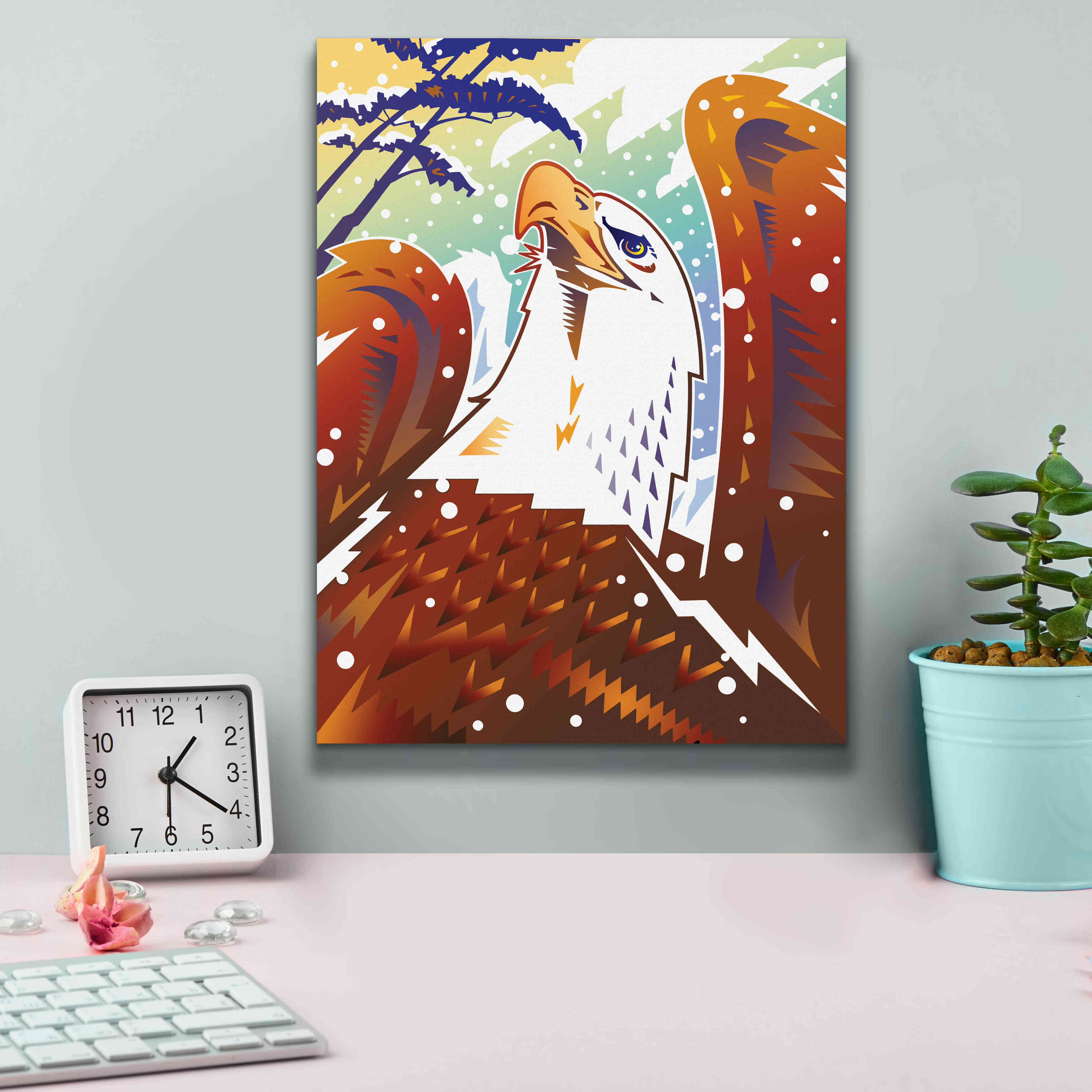 'New Eagle' by David Chestnutt, Giclee Canvas Wall Art,12 x 16