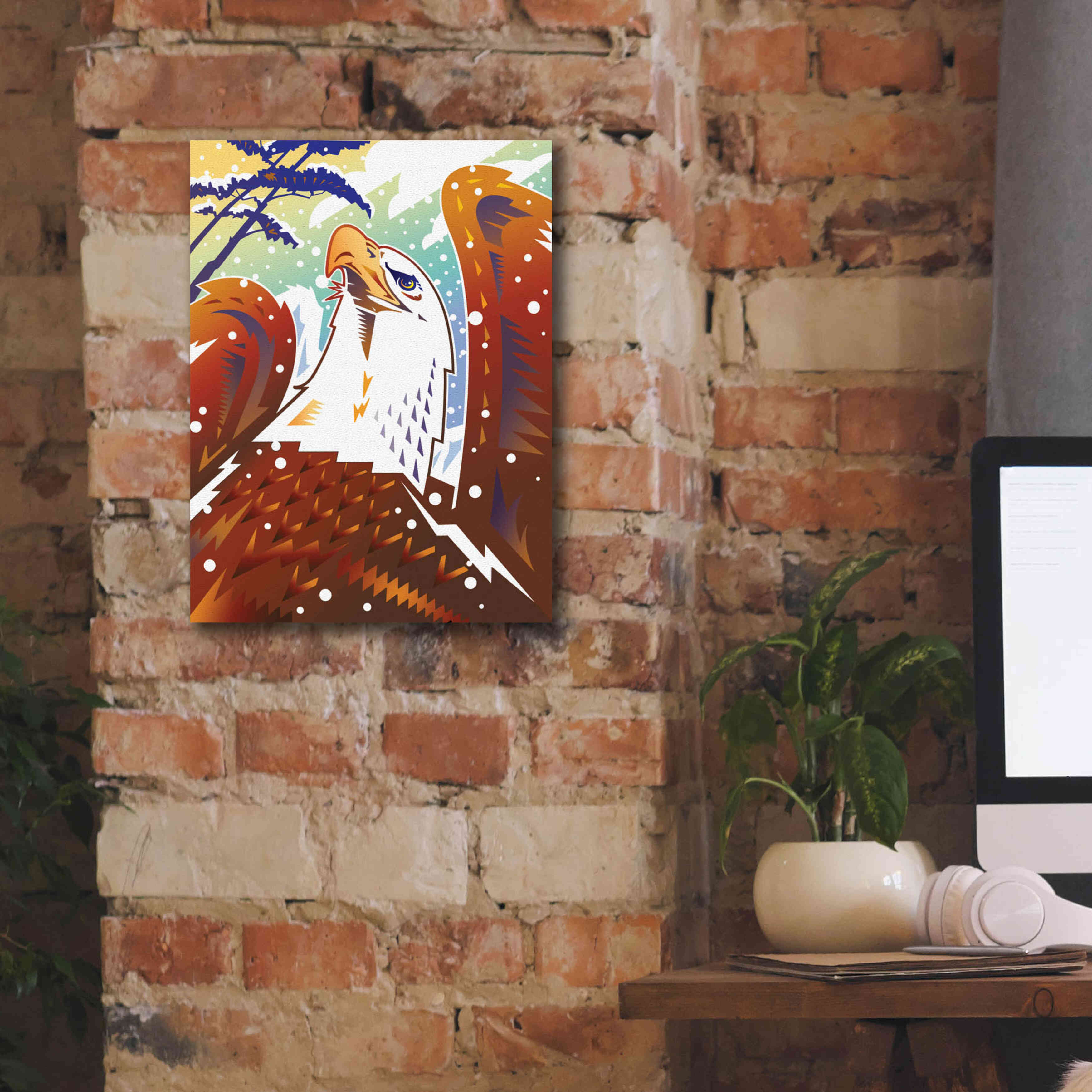 'New Eagle' by David Chestnutt, Giclee Canvas Wall Art,12 x 16