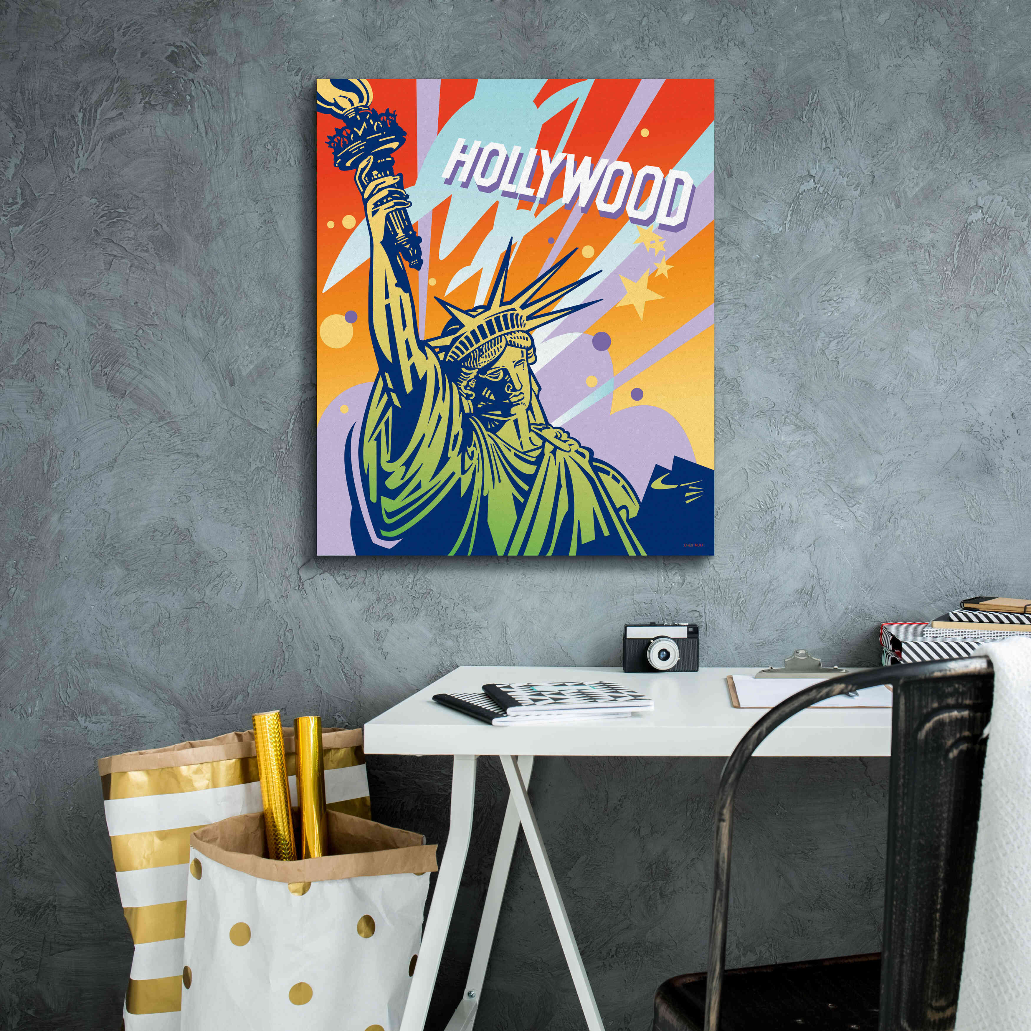'New York LA' by David Chestnutt, Giclee Canvas Wall Art,20 x 24