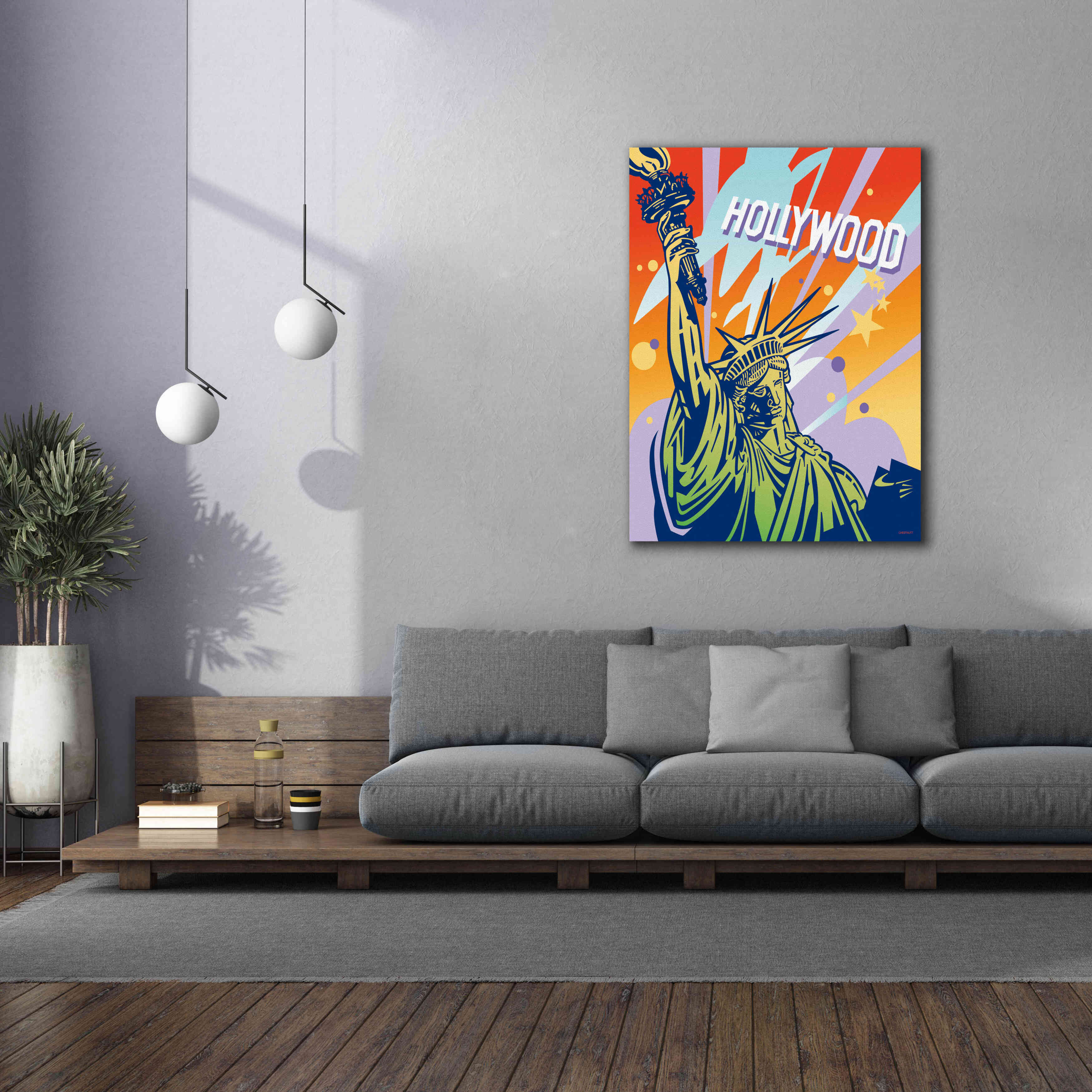 'New York LA' by David Chestnutt, Giclee Canvas Wall Art,40 x 54