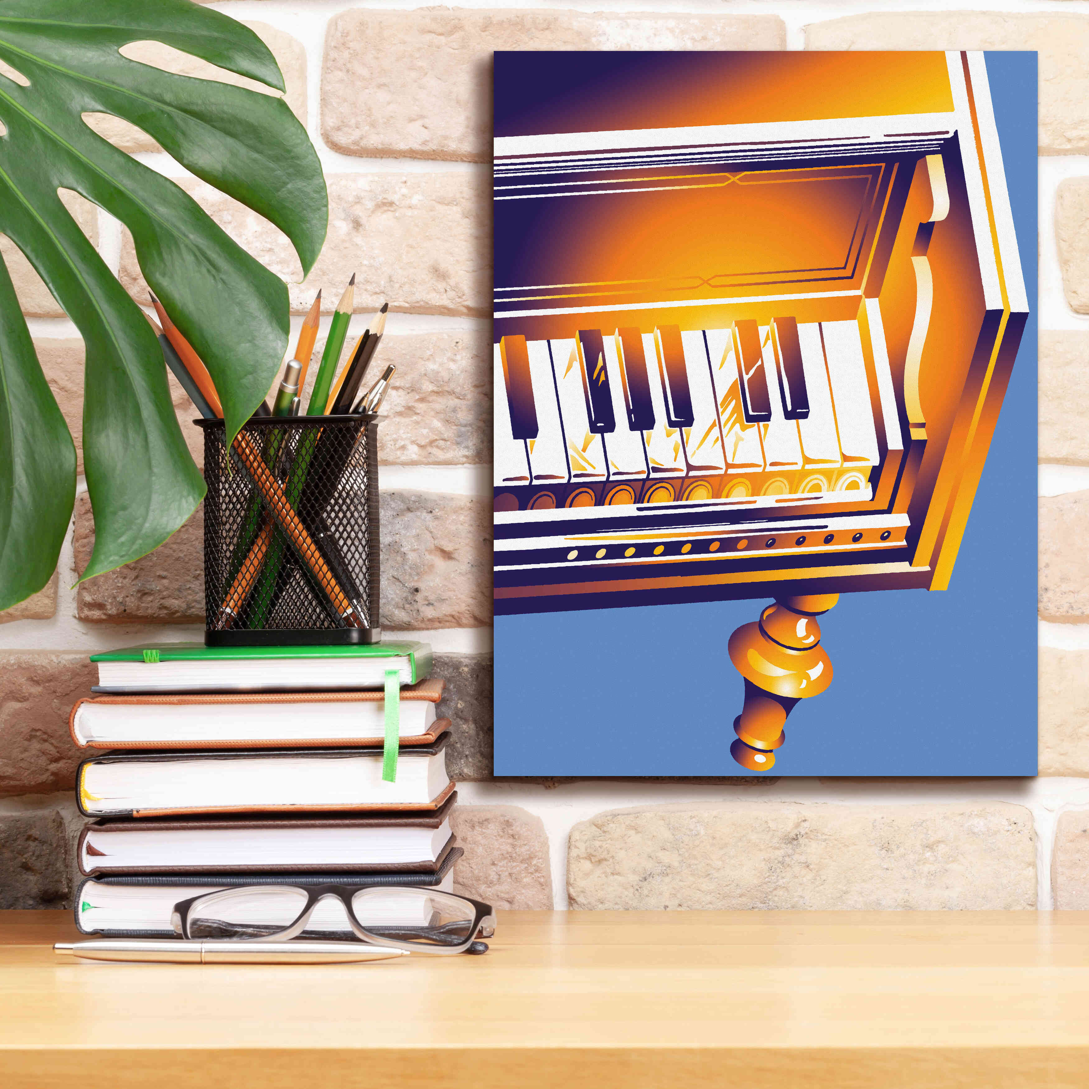 'Old Piano' by David Chestnutt, Giclee Canvas Wall Art,12 x 16