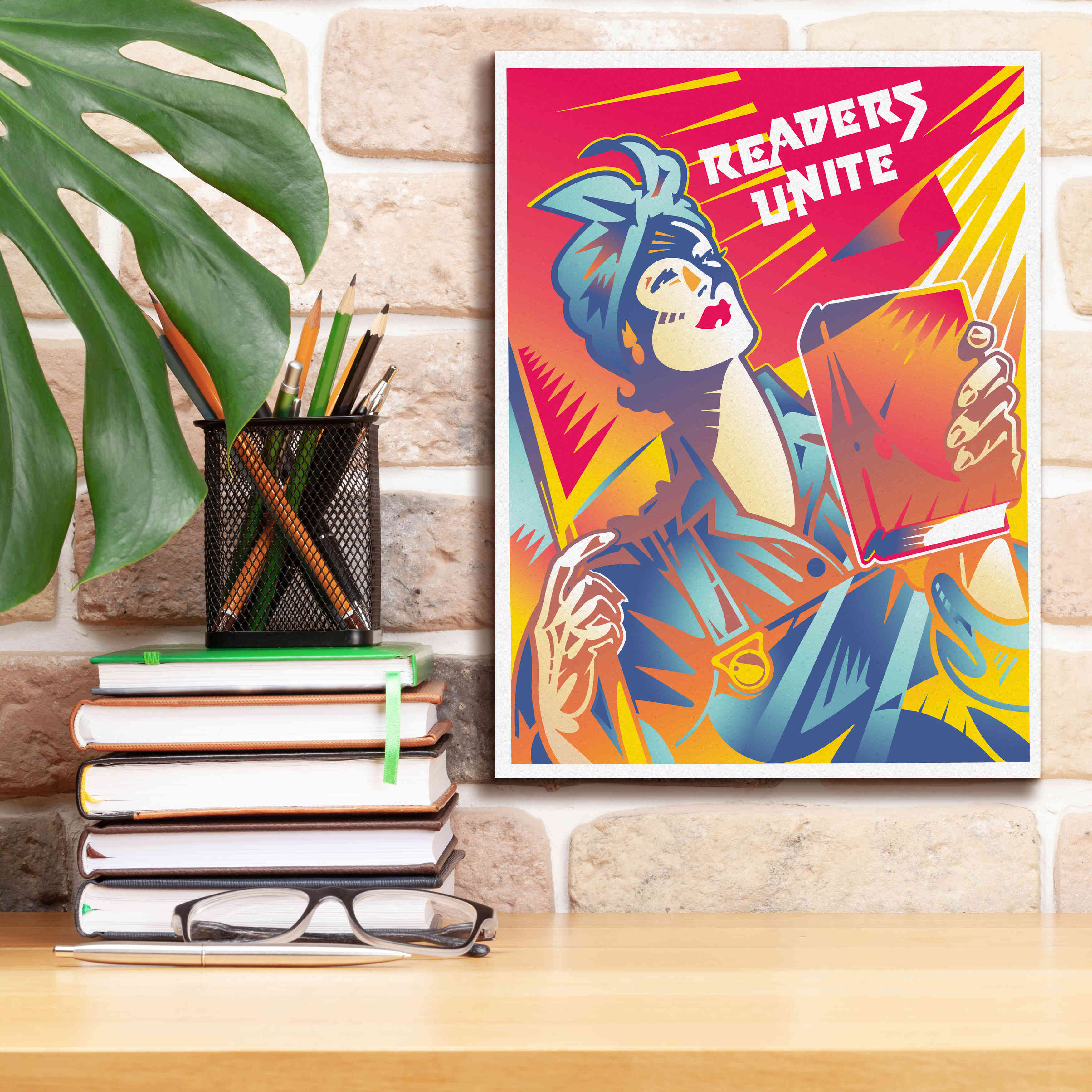 'Readers Unite' by David Chestnutt, Giclee Canvas Wall Art,12 x 16