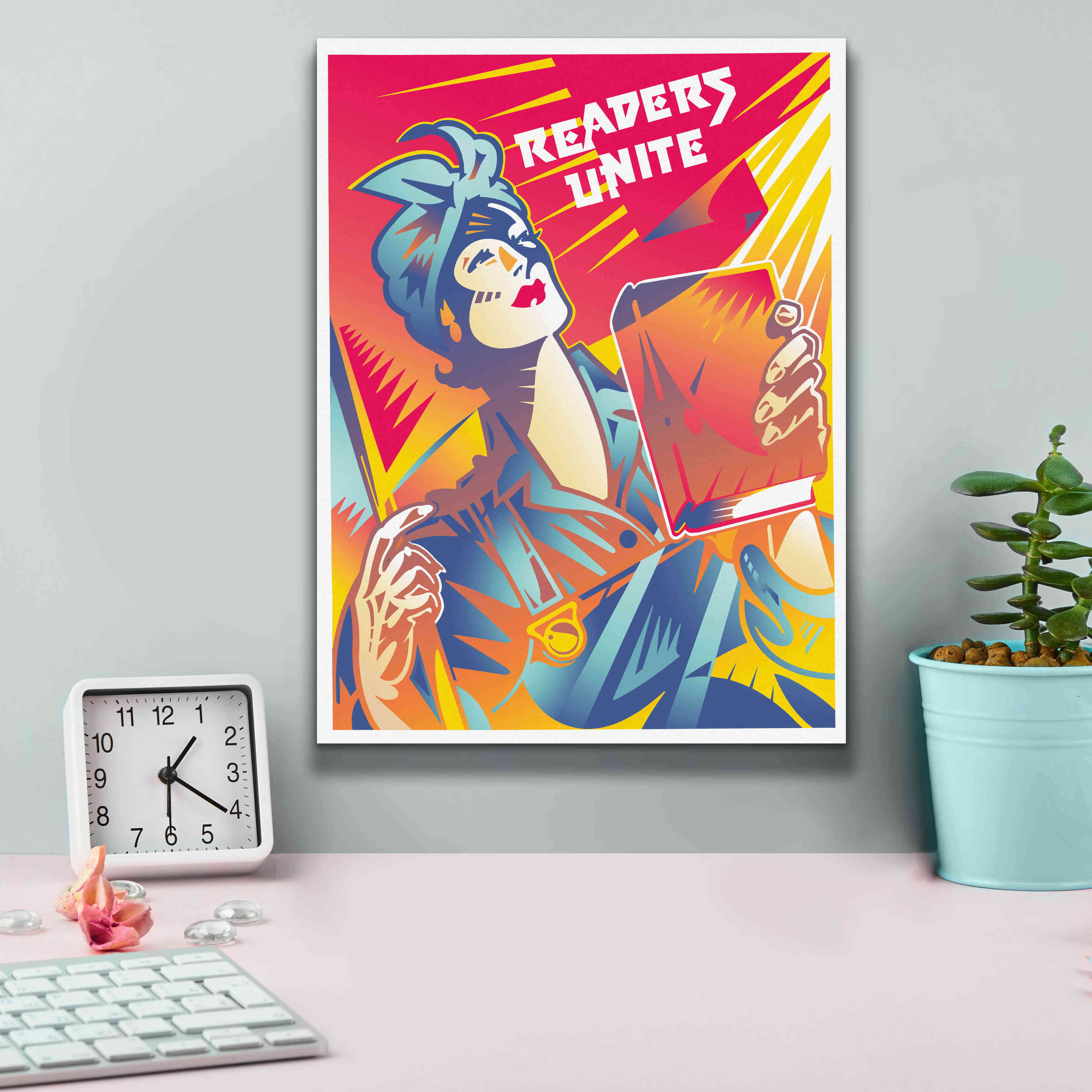 'Readers Unite' by David Chestnutt, Giclee Canvas Wall Art,12 x 16