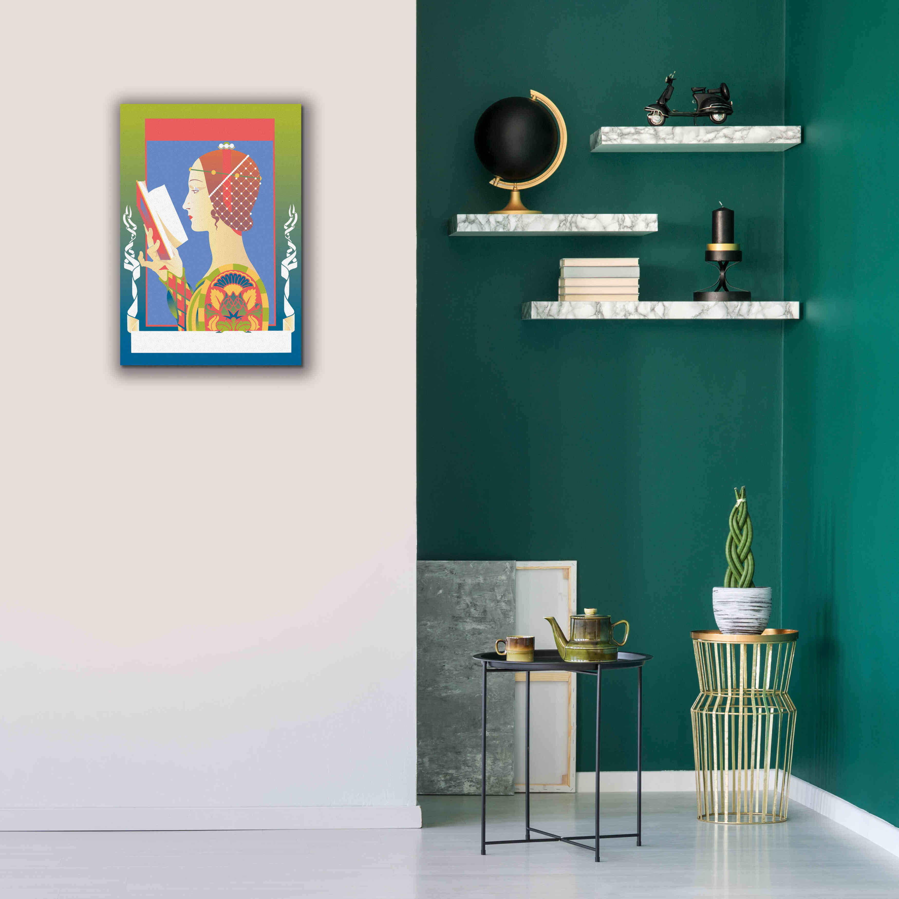 'Renaissance Read' by David Chestnutt, Giclee Canvas Wall Art,18 x 26