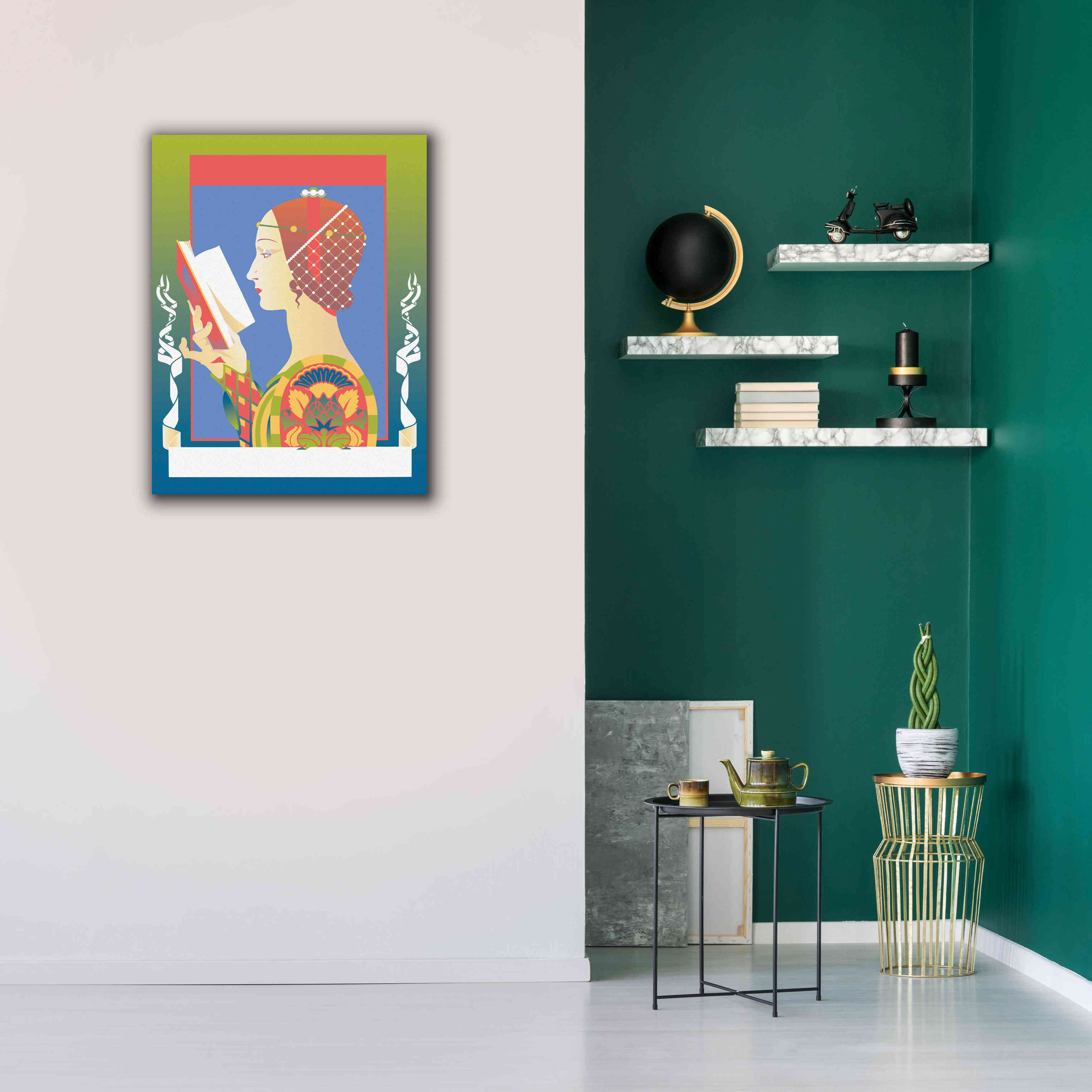 'Renaissance Read' by David Chestnutt, Giclee Canvas Wall Art,26 x 34