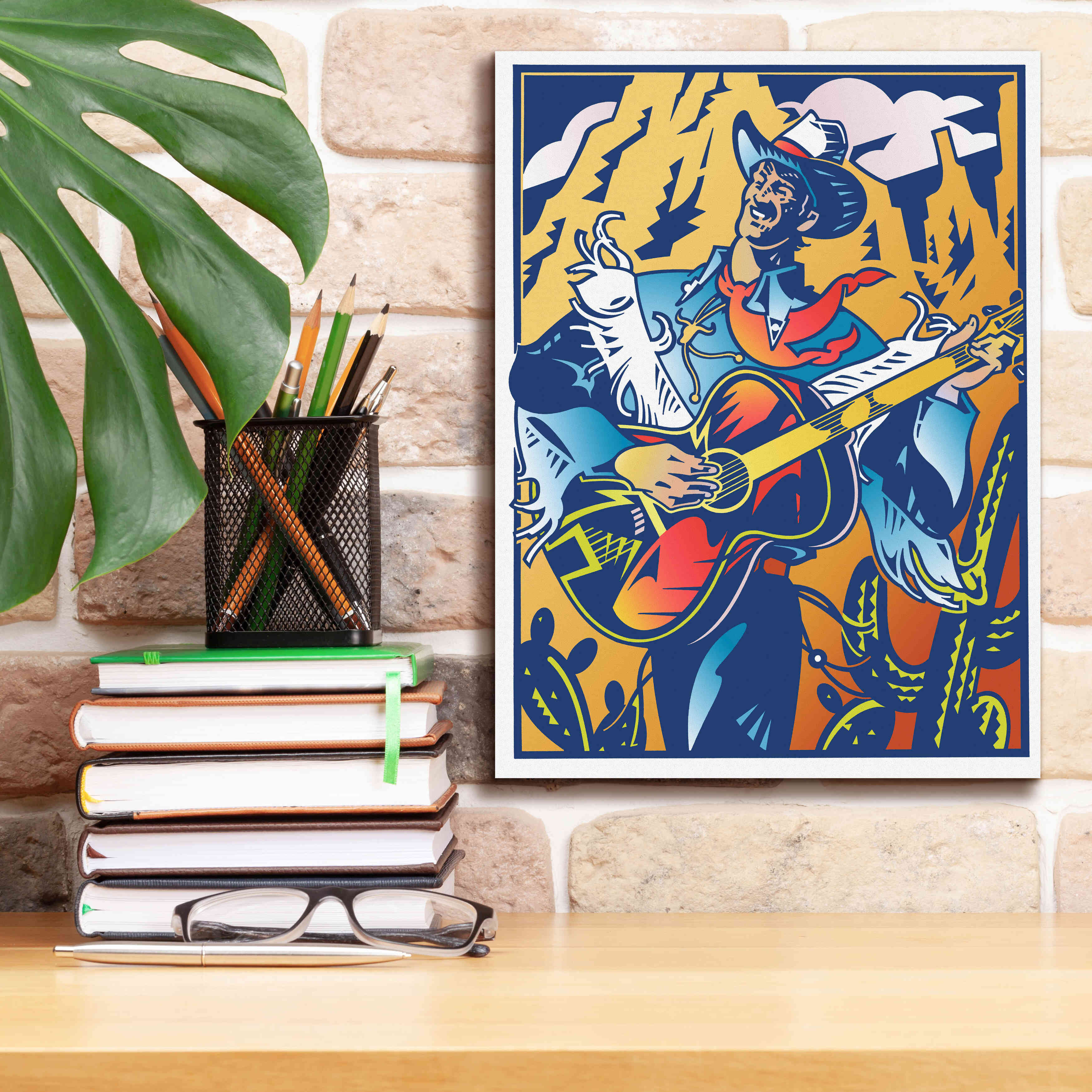 'Singing Cowboy' by David Chestnutt, Giclee Canvas Wall Art,12 x 16
