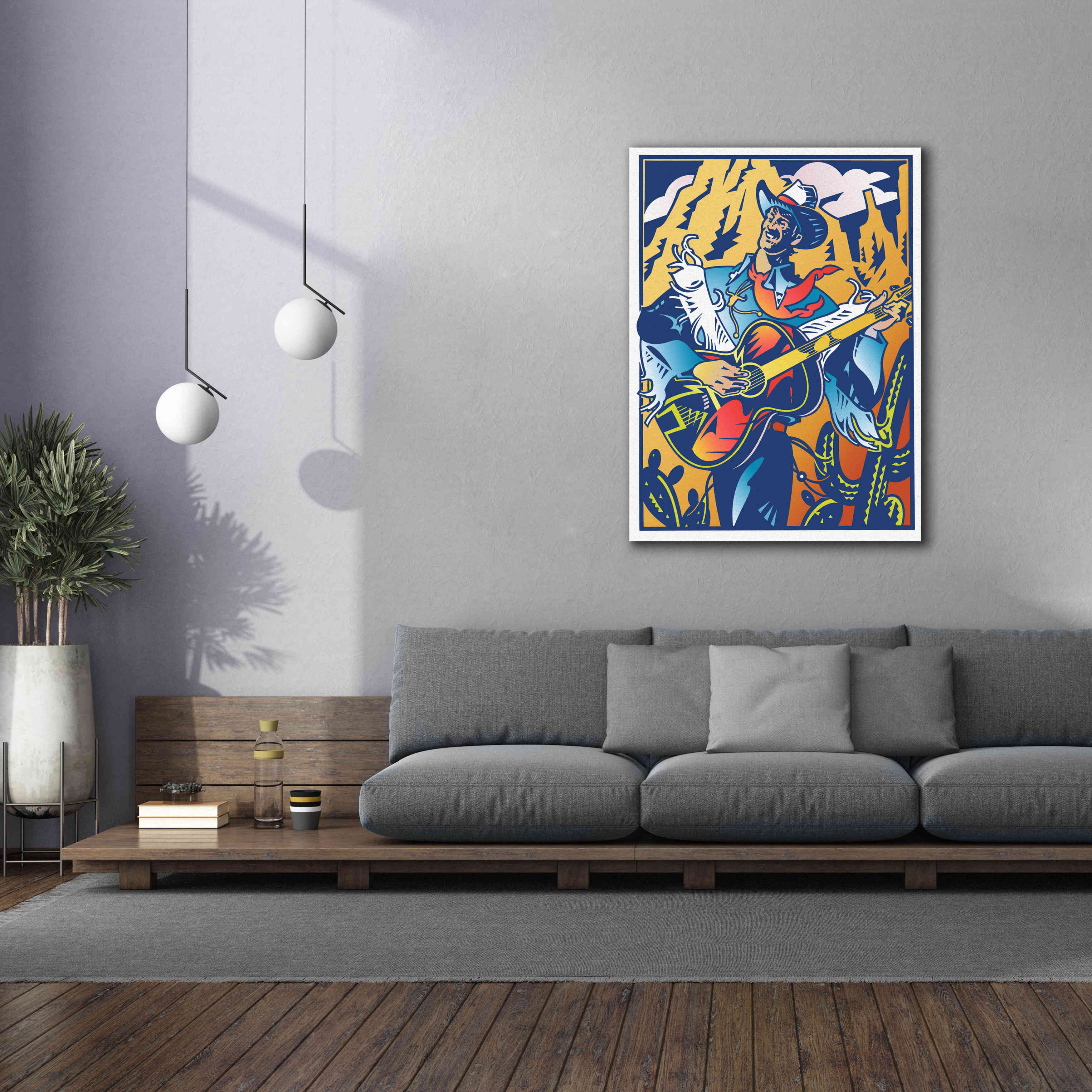 'Singing Cowboy' by David Chestnutt, Giclee Canvas Wall Art,40 x 54