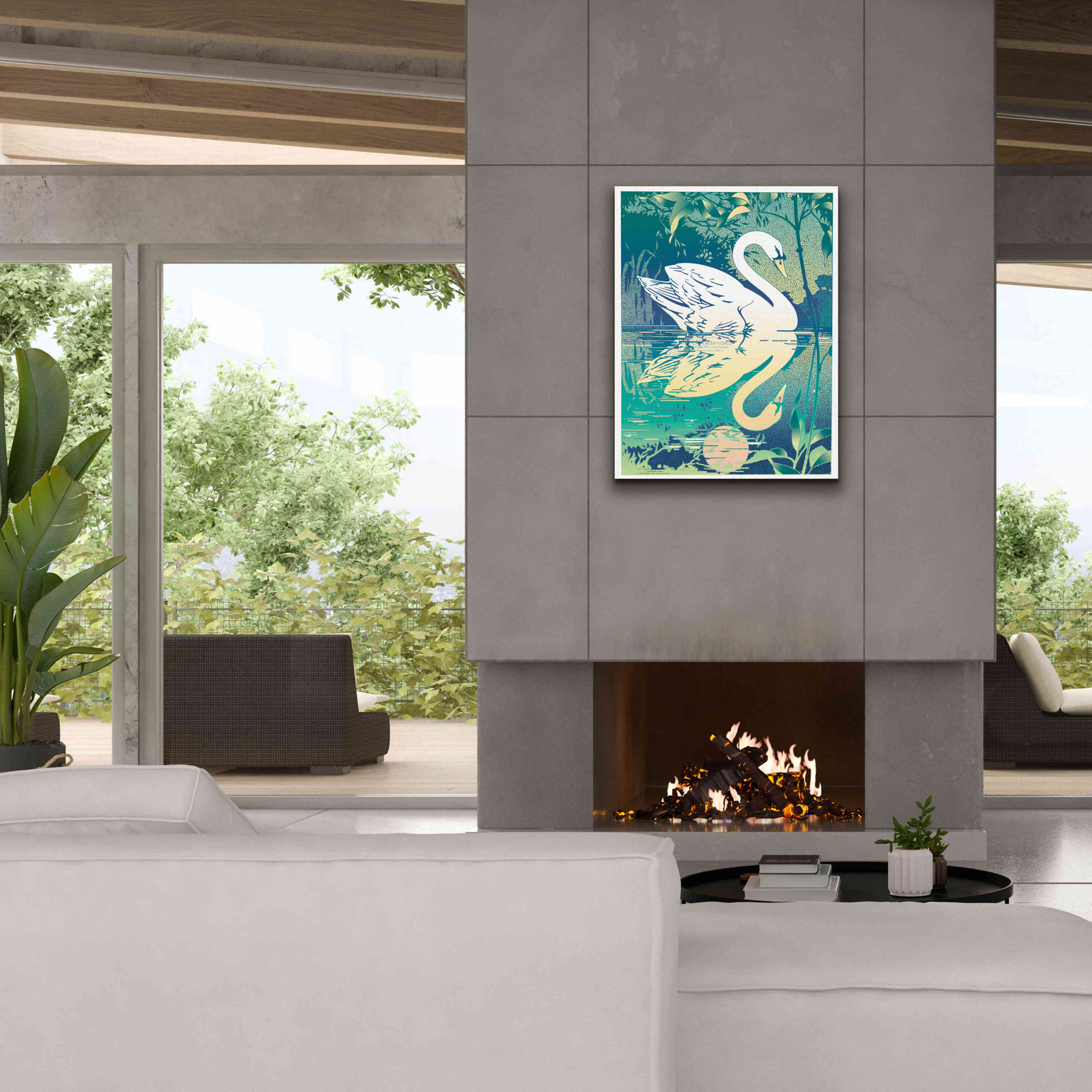 'Swan' by David Chestnutt, Giclee Canvas Wall Art,26 x 34