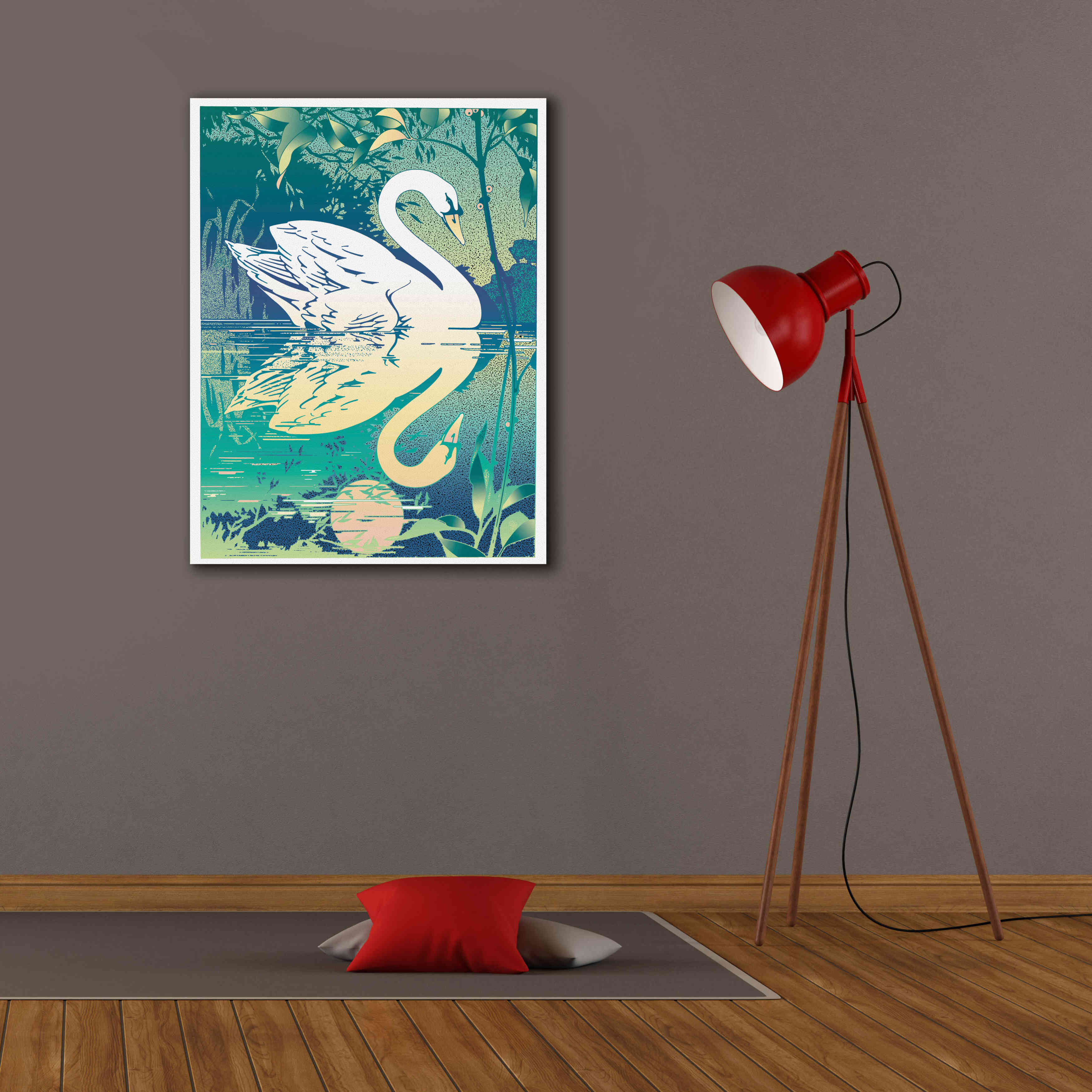 'Swan' by David Chestnutt, Giclee Canvas Wall Art,26 x 34