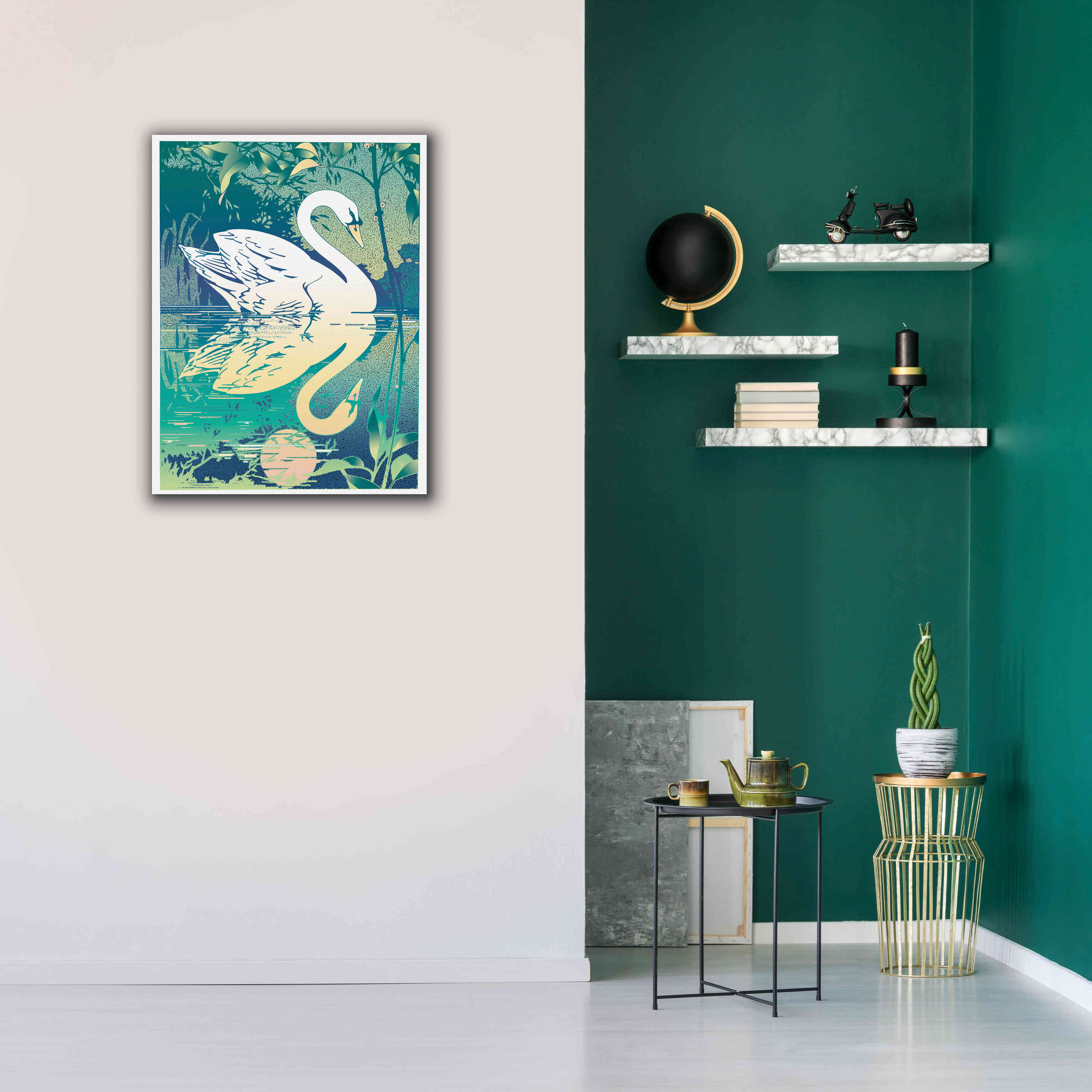 'Swan' by David Chestnutt, Giclee Canvas Wall Art,26 x 34