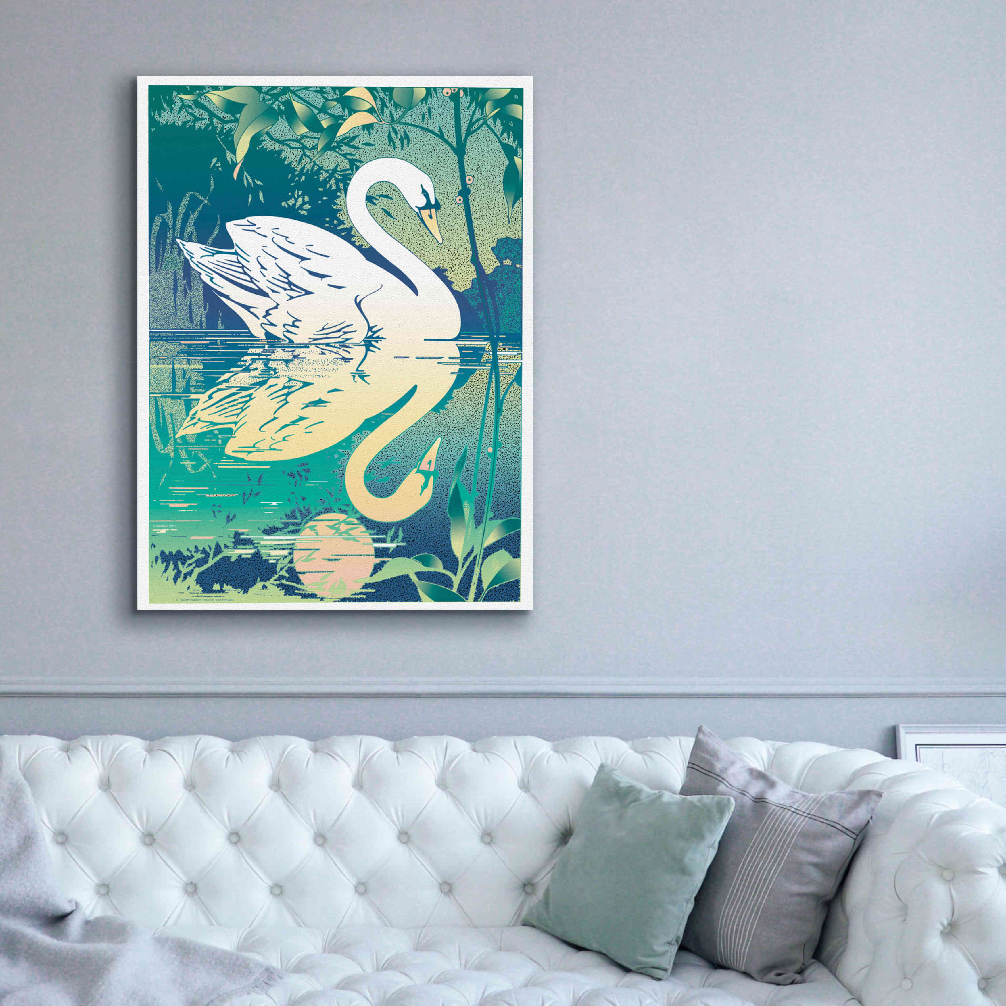 'Swan' by David Chestnutt, Giclee Canvas Wall Art,40 x 54