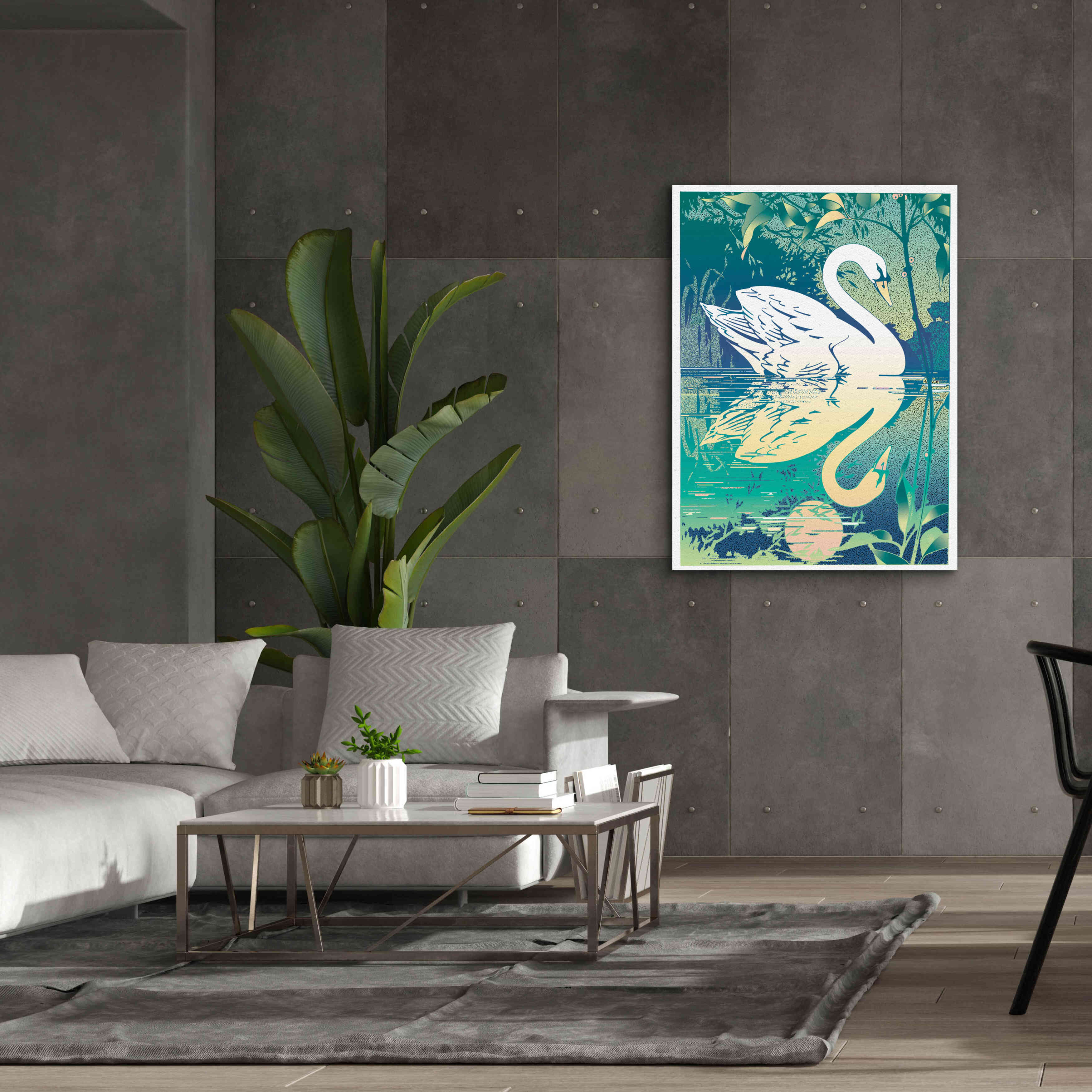 'Swan' by David Chestnutt, Giclee Canvas Wall Art,40 x 54