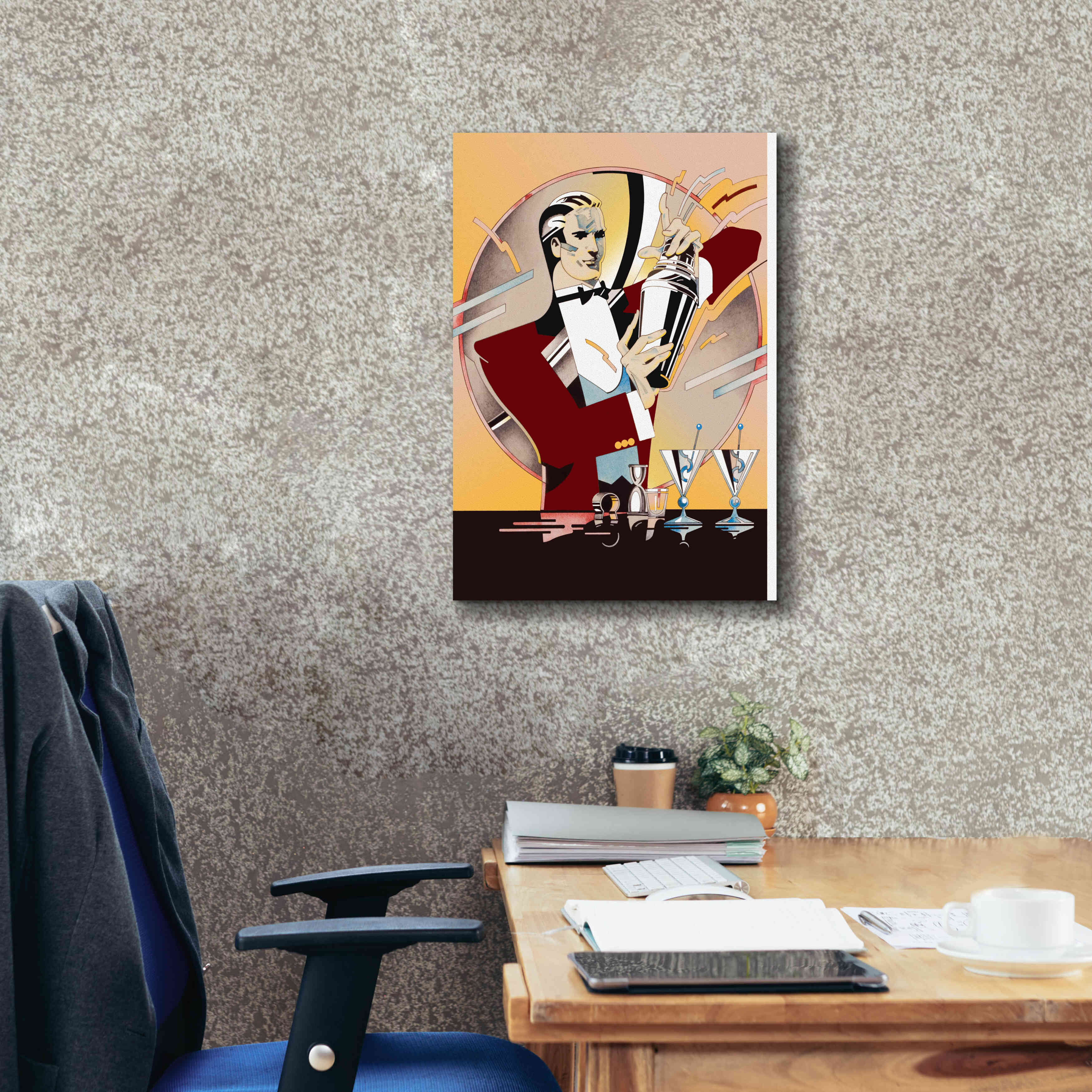 'Tending Bar' by David Chestnutt, Giclee Canvas Wall Art,18 x 26