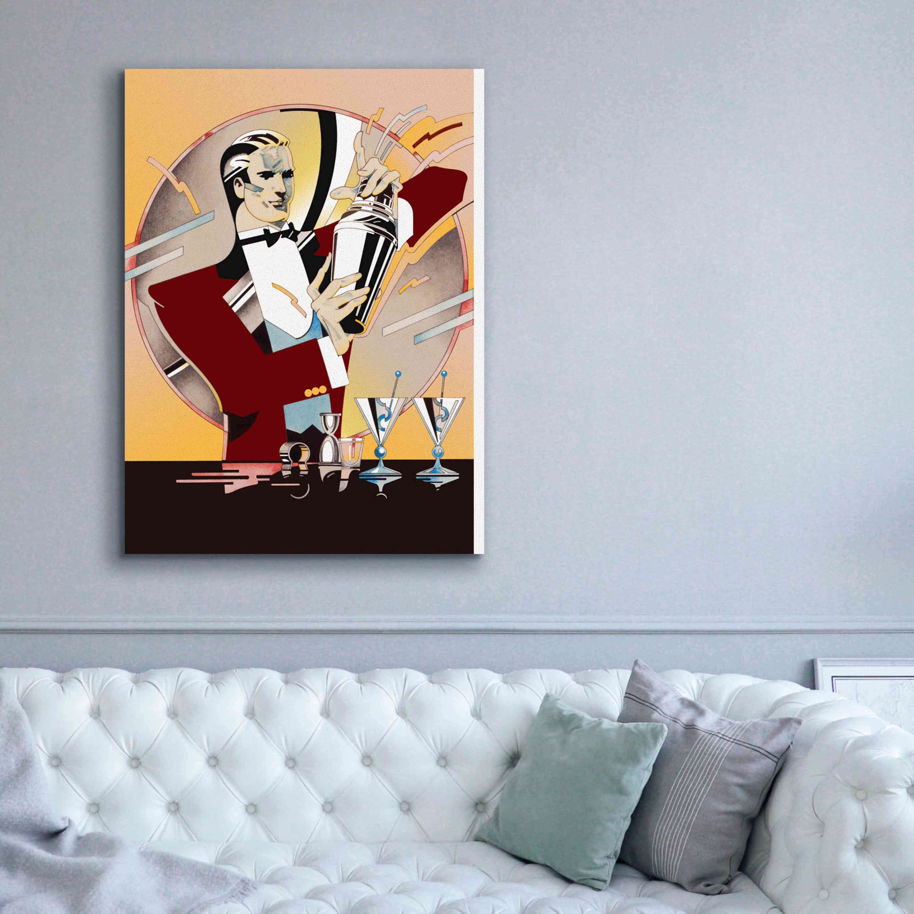 'Tending Bar' by David Chestnutt, Giclee Canvas Wall Art,40 x 54
