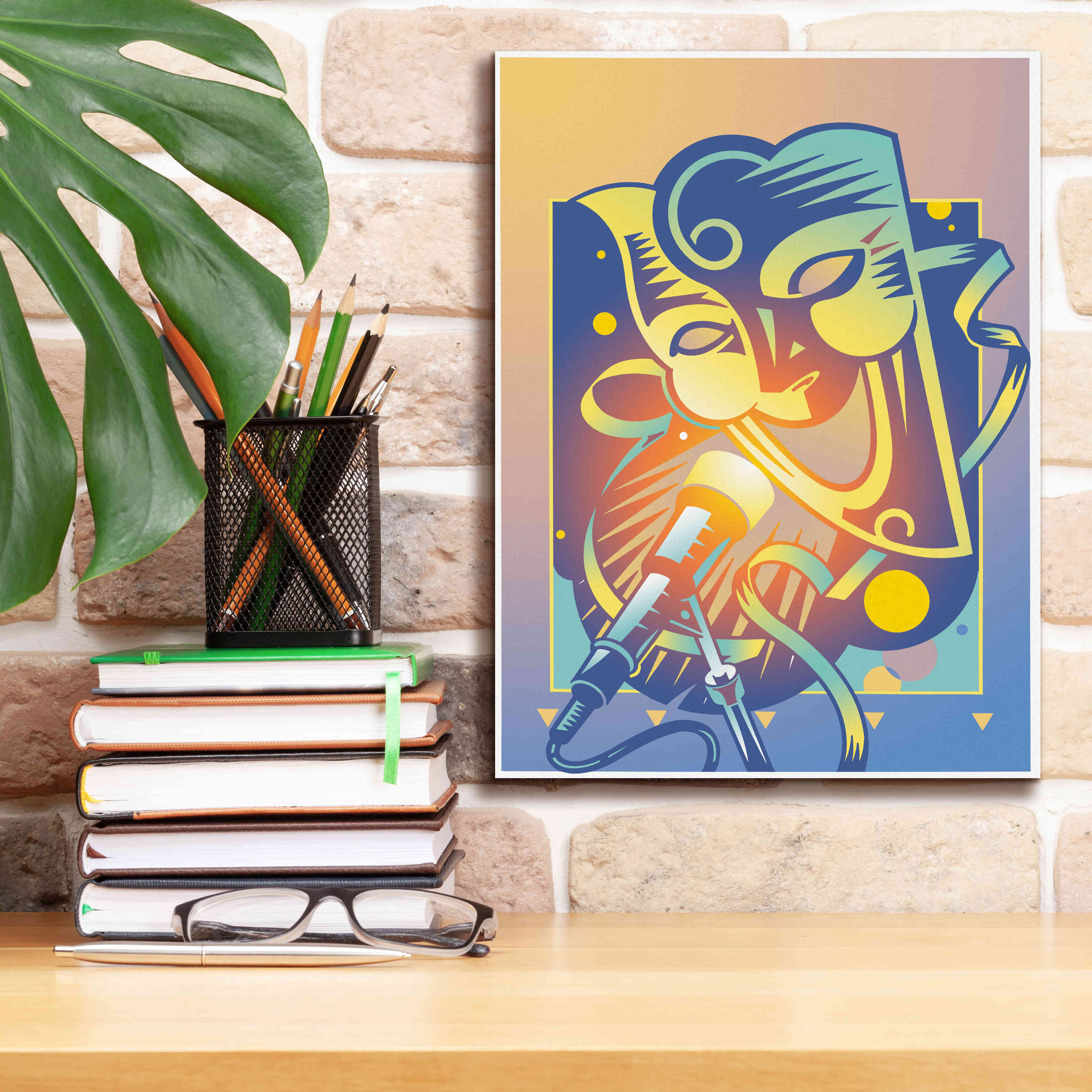 'The Happy Microphone' by David Chestnutt, Giclee Canvas Wall Art,12 x 16