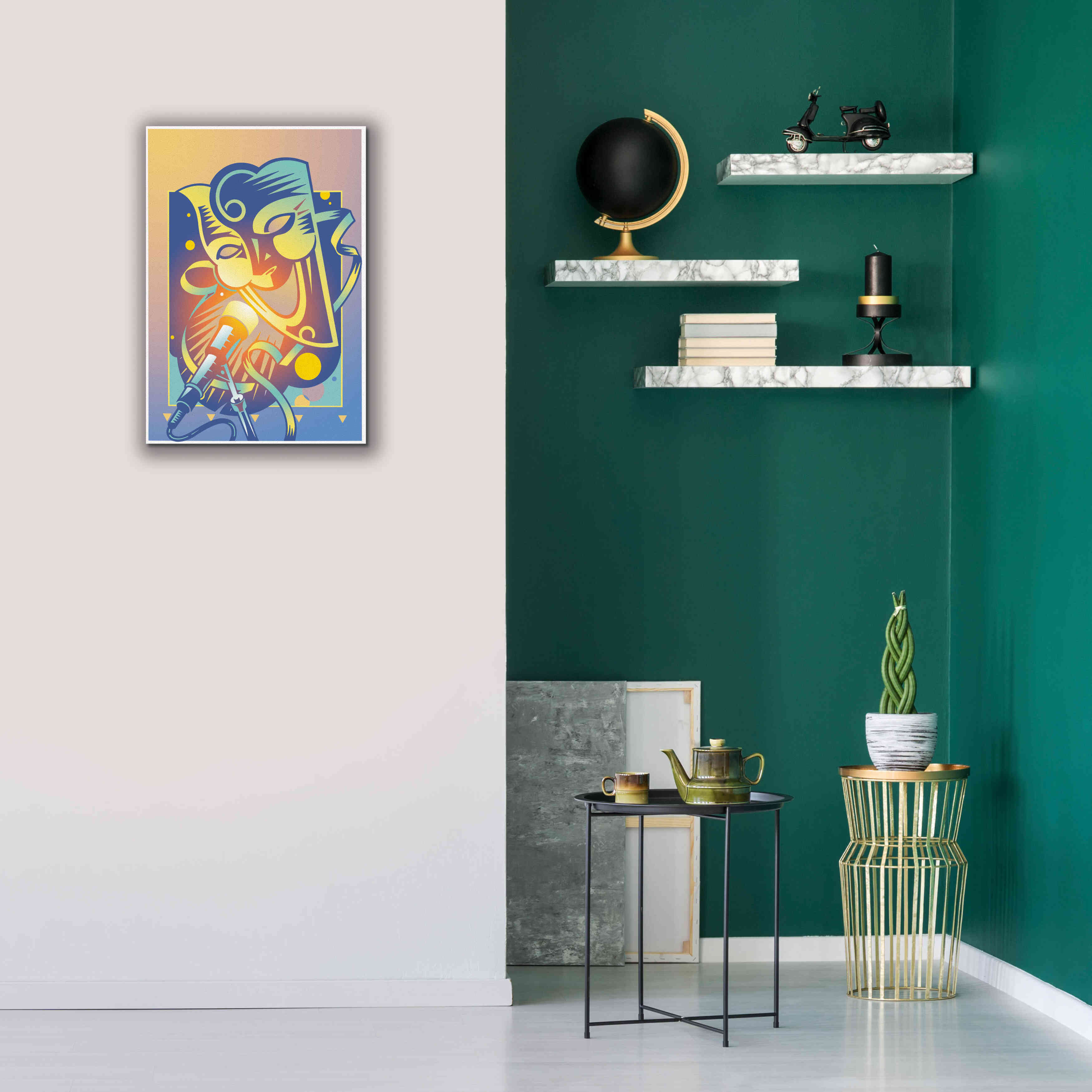 'The Happy Microphone' by David Chestnutt, Giclee Canvas Wall Art,18 x 26