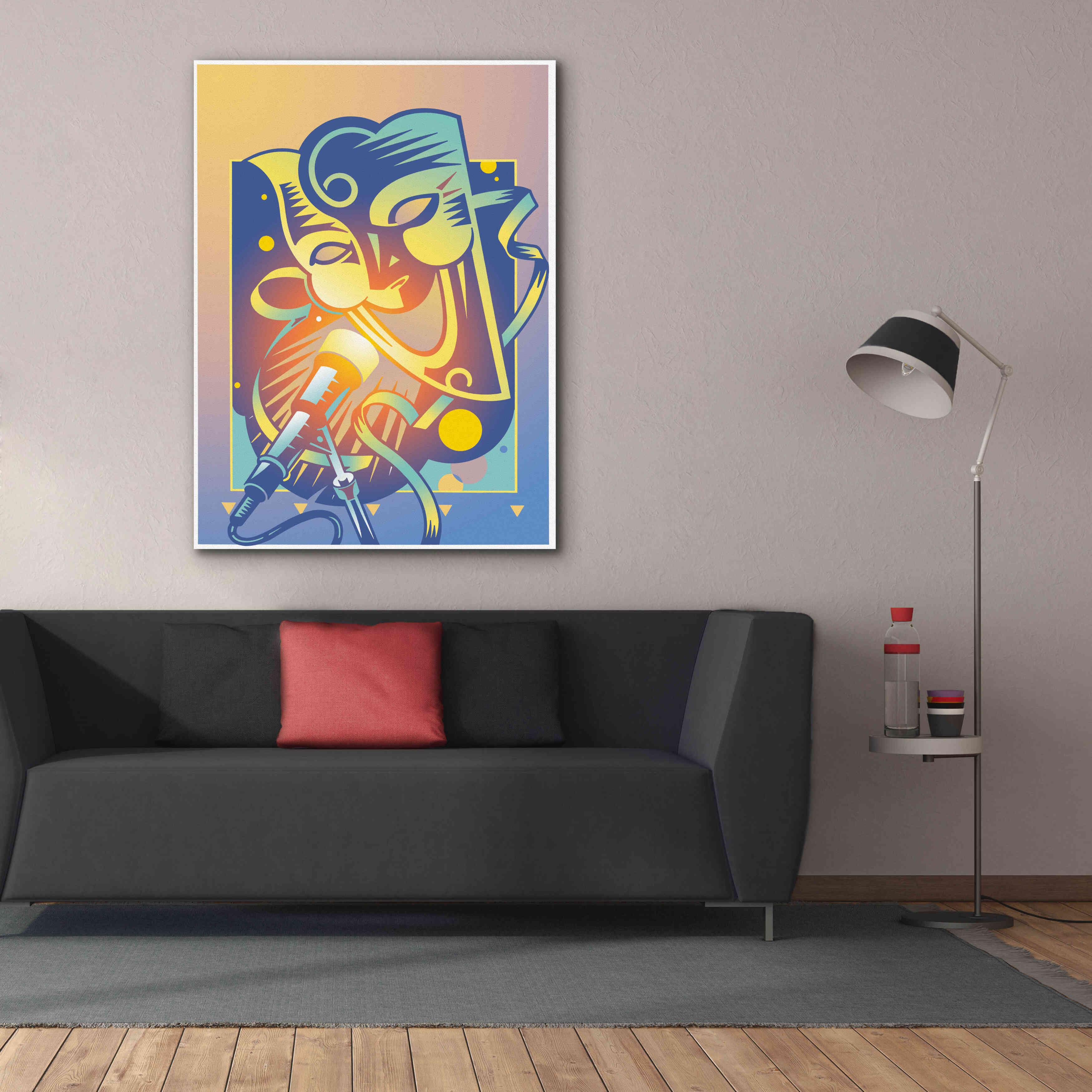 'The Happy Microphone' by David Chestnutt, Giclee Canvas Wall Art,40 x 54