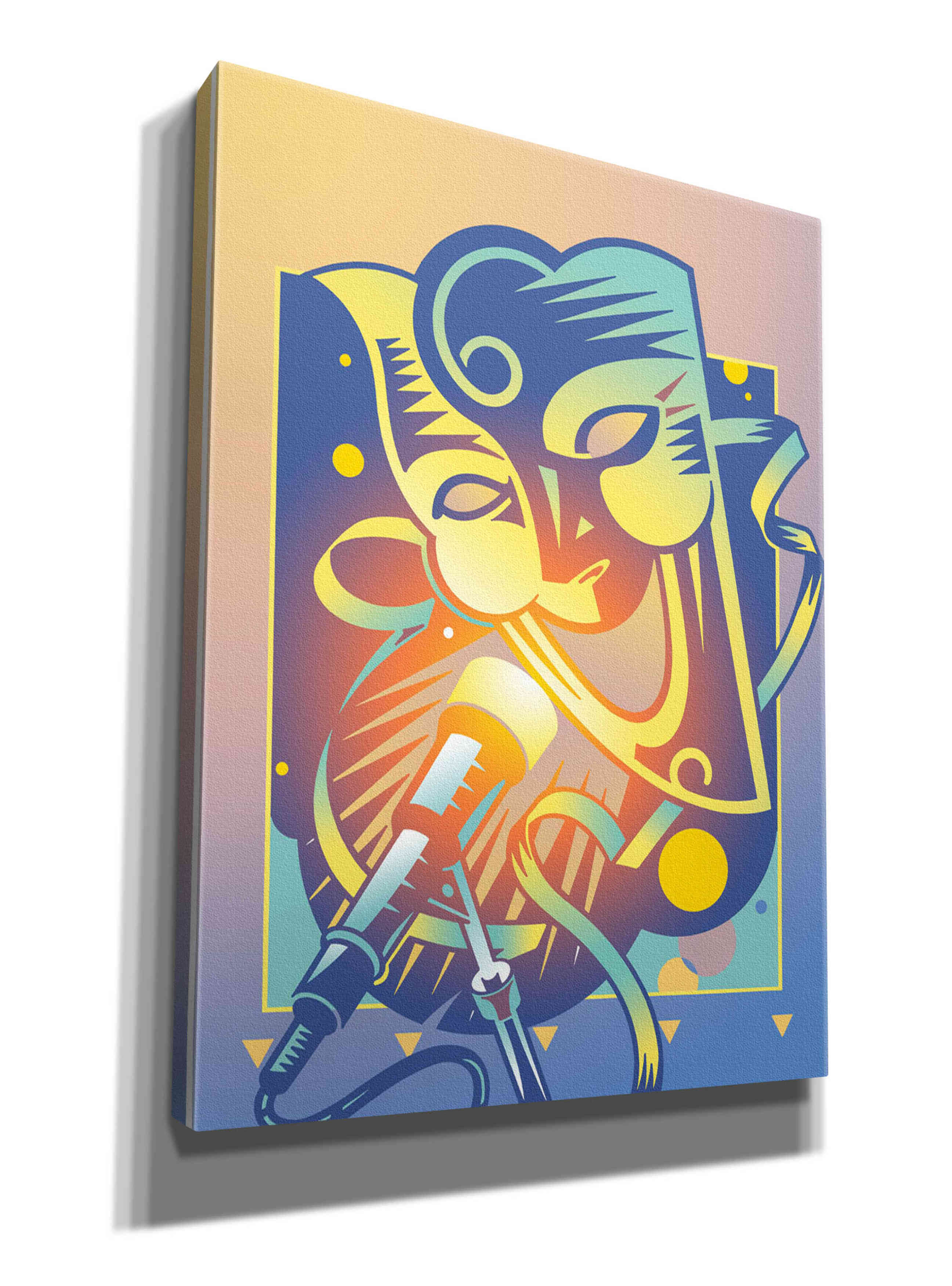 'The Happy Microphone' by David Chestnutt, Giclee Canvas Wall Art