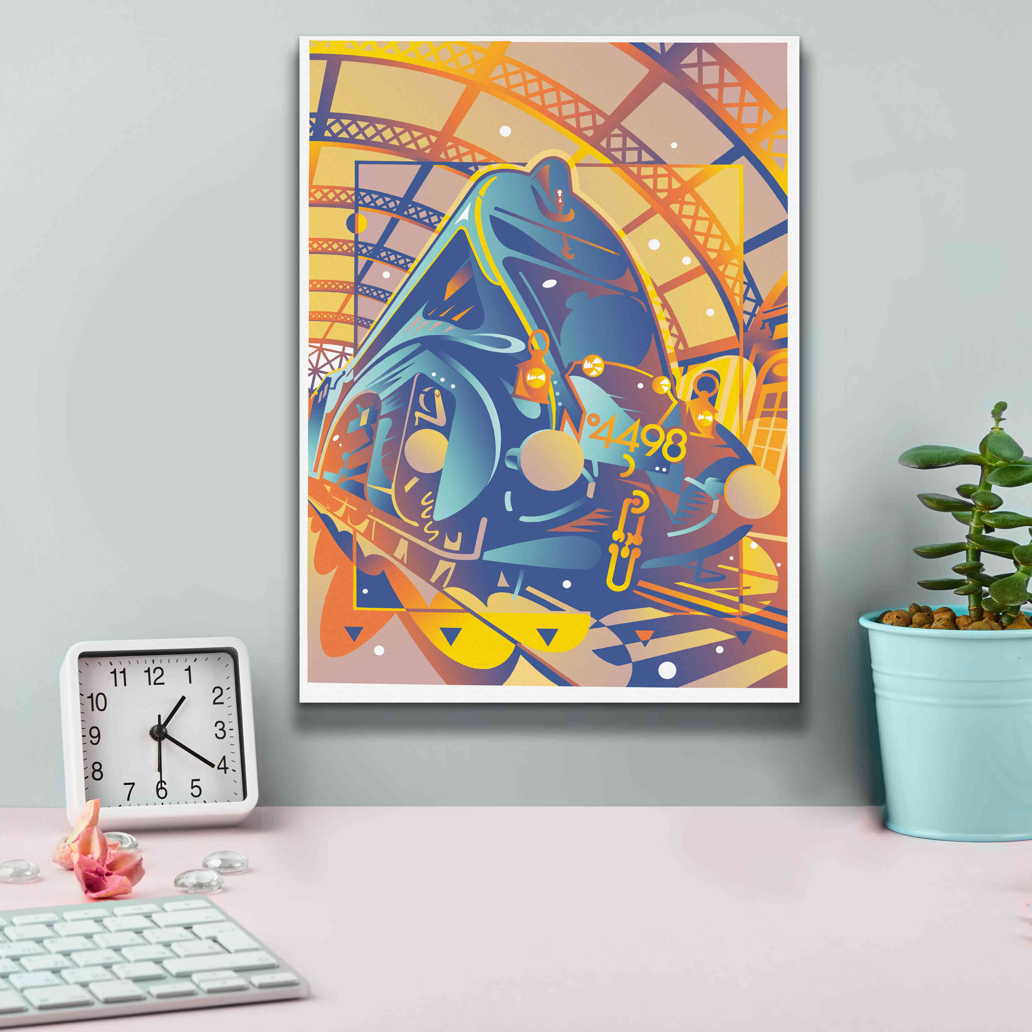 'Train In Station' by David Chestnutt, Giclee Canvas Wall Art,12 x 16