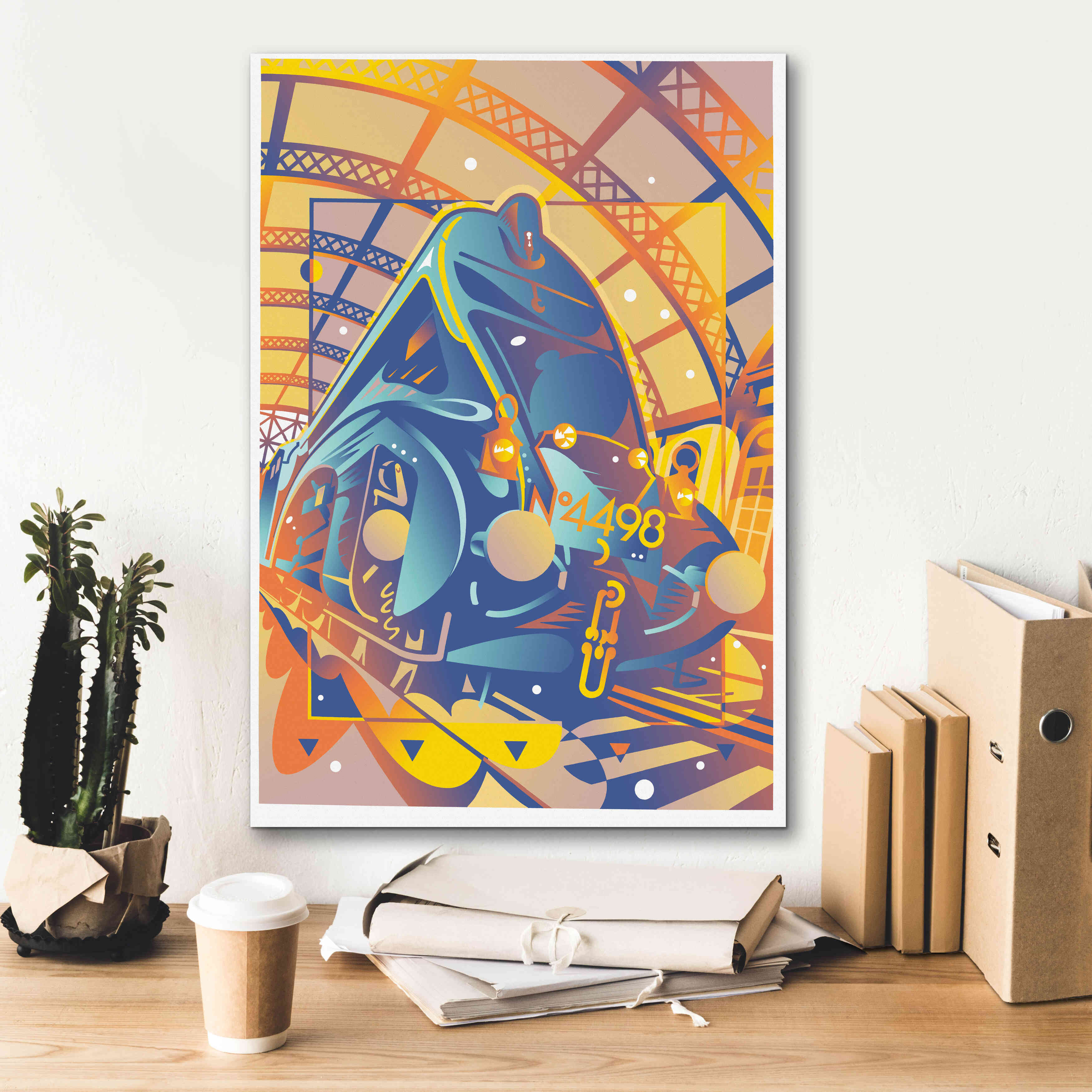 'Train In Station' by David Chestnutt, Giclee Canvas Wall Art,18 x 26