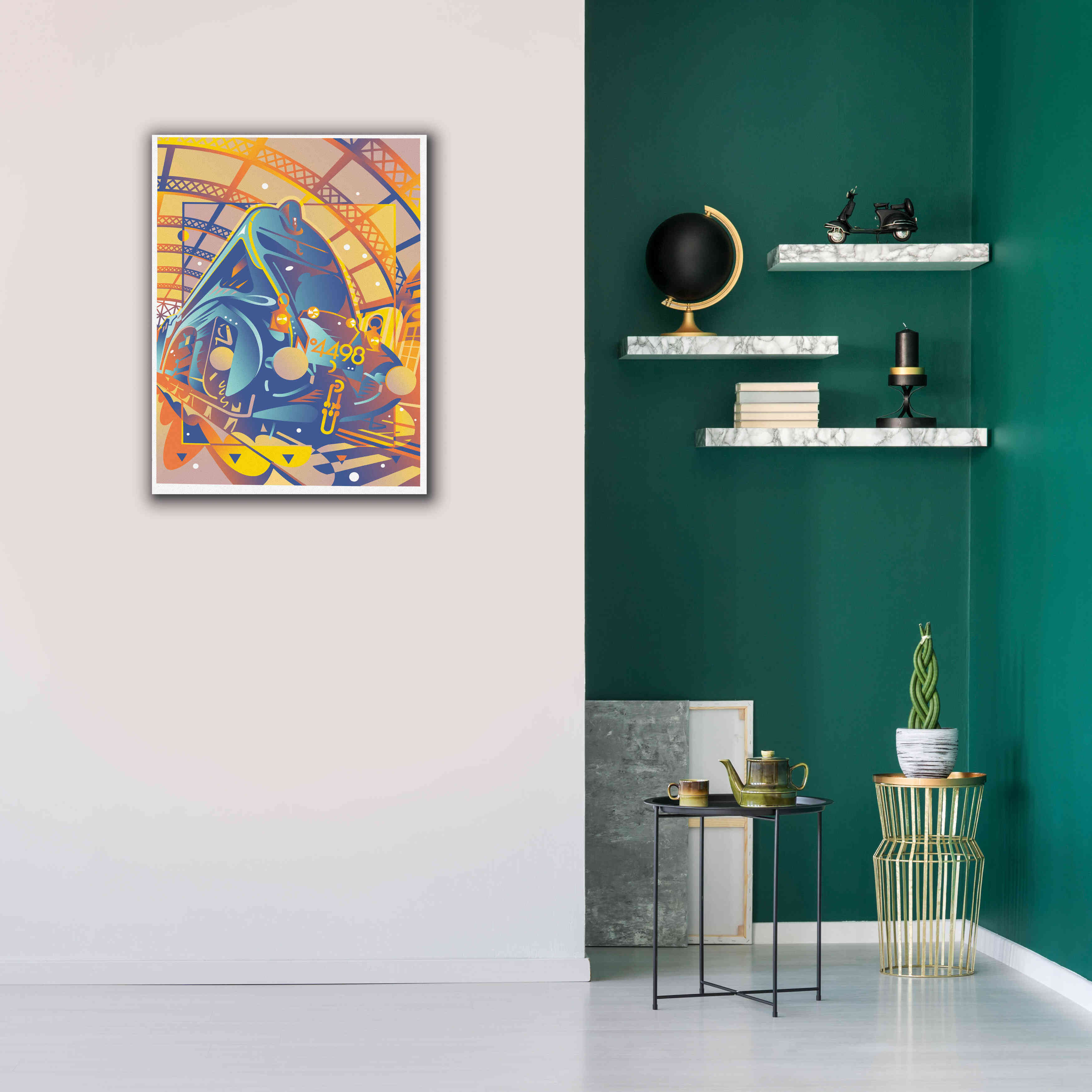 'Train In Station' by David Chestnutt, Giclee Canvas Wall Art,26 x 34