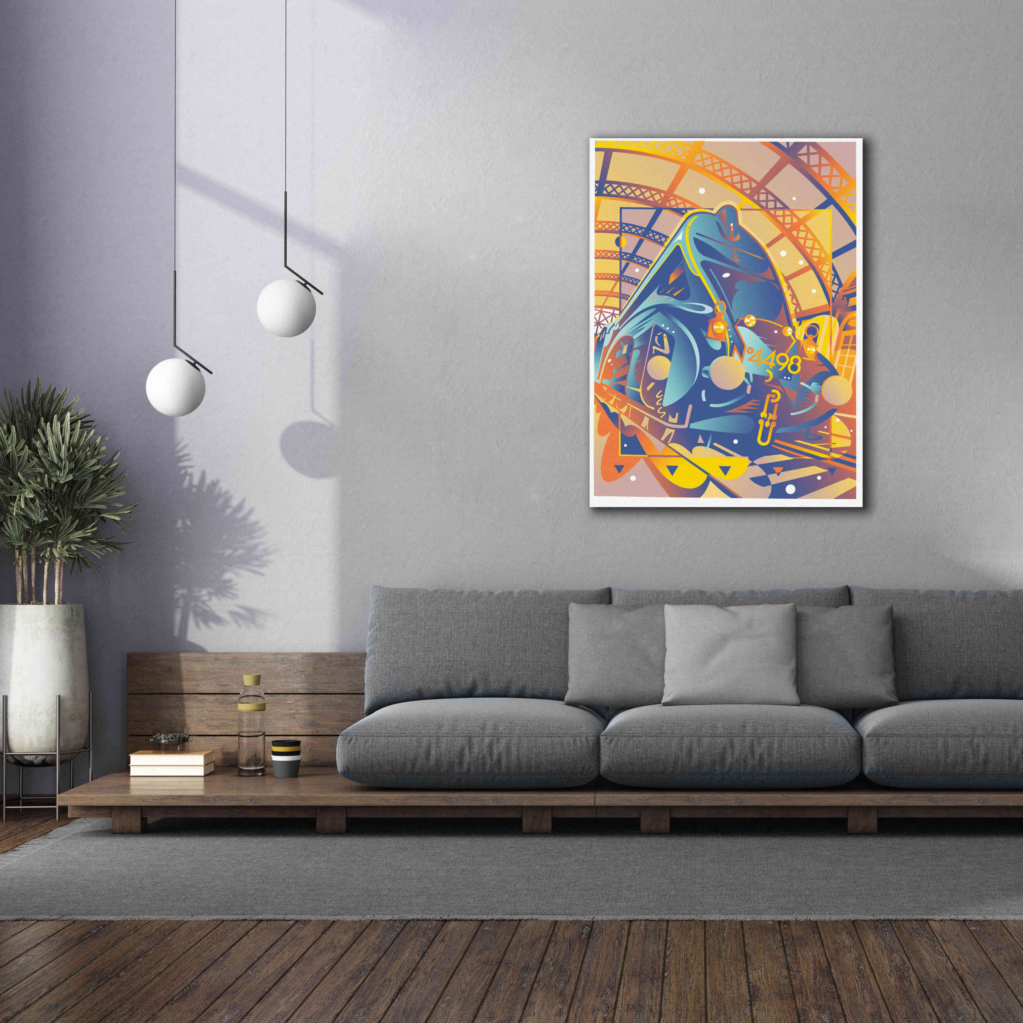 'Train In Station' by David Chestnutt, Giclee Canvas Wall Art,40 x 54