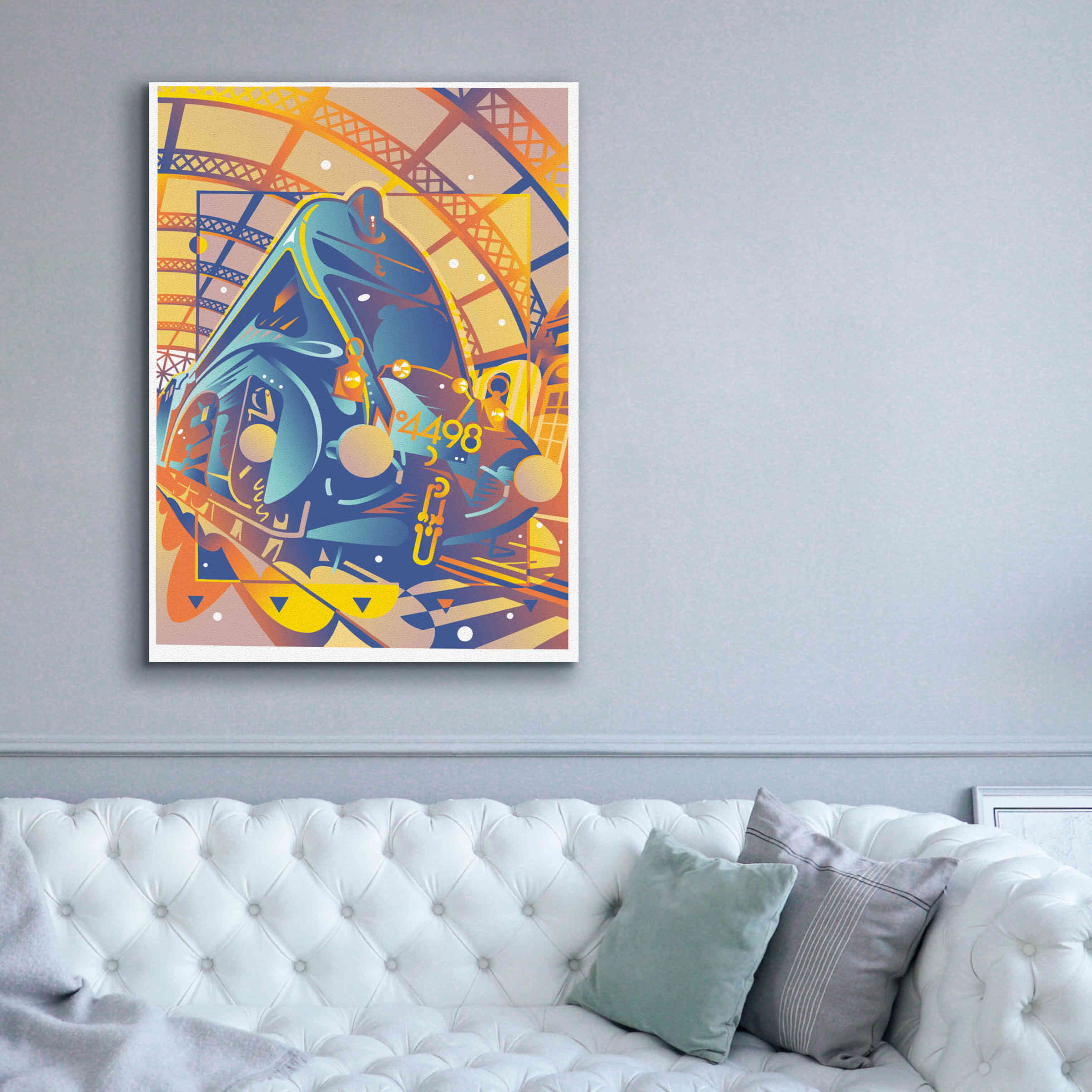 'Train In Station' by David Chestnutt, Giclee Canvas Wall Art,40 x 54