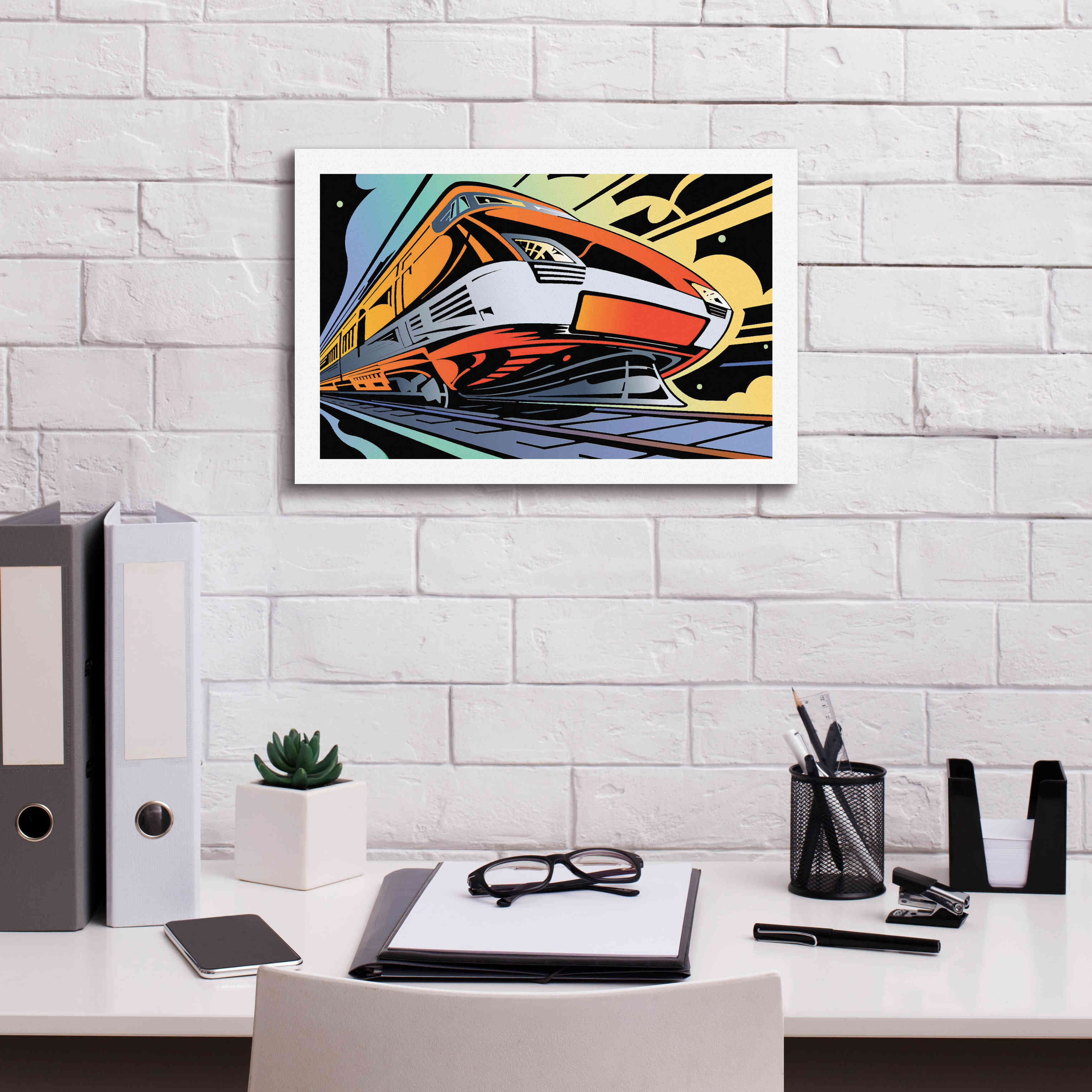 'Train-High Speed' by David Chestnutt, Giclee Canvas Wall Art,18 x 12