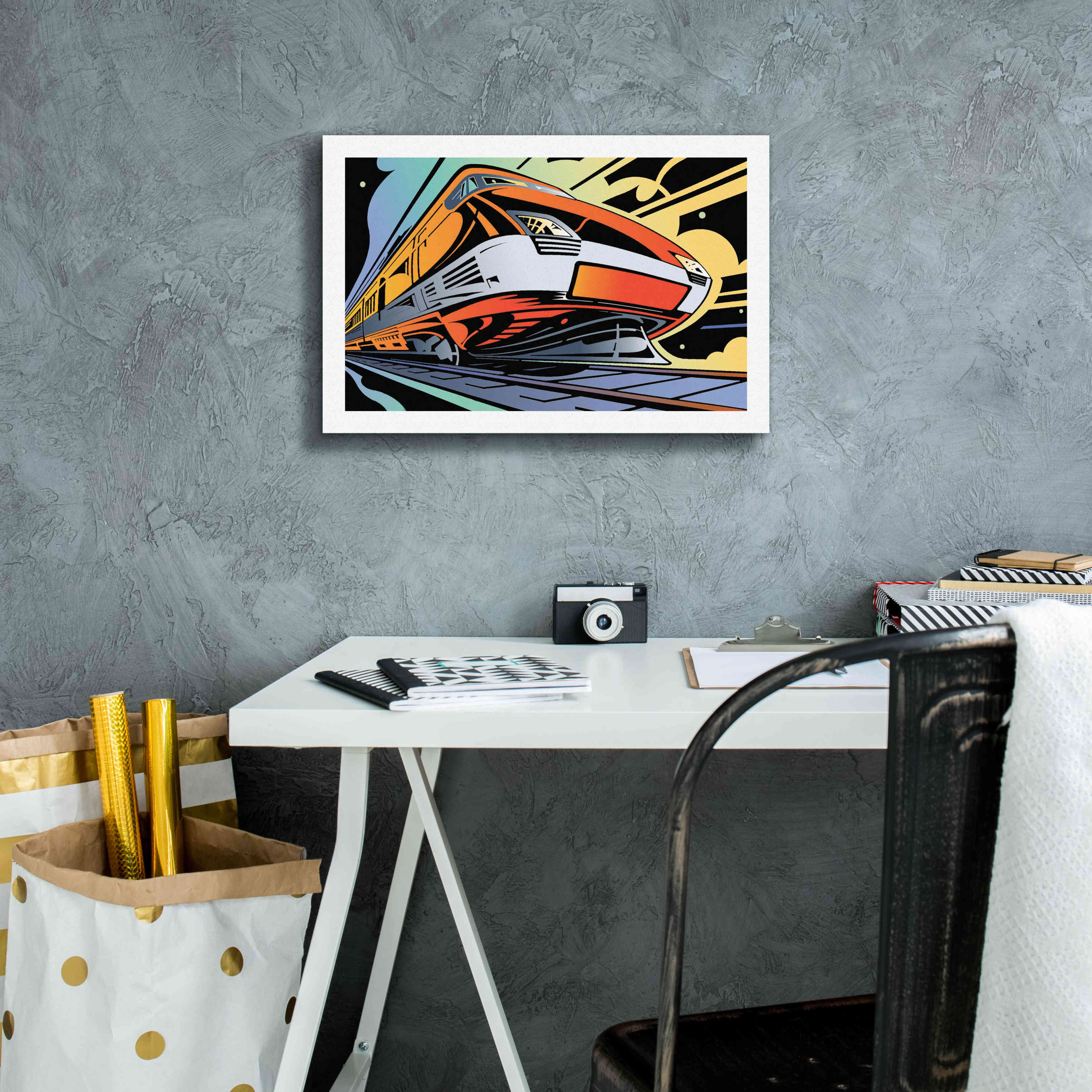 'Train-High Speed' by David Chestnutt, Giclee Canvas Wall Art,18 x 12