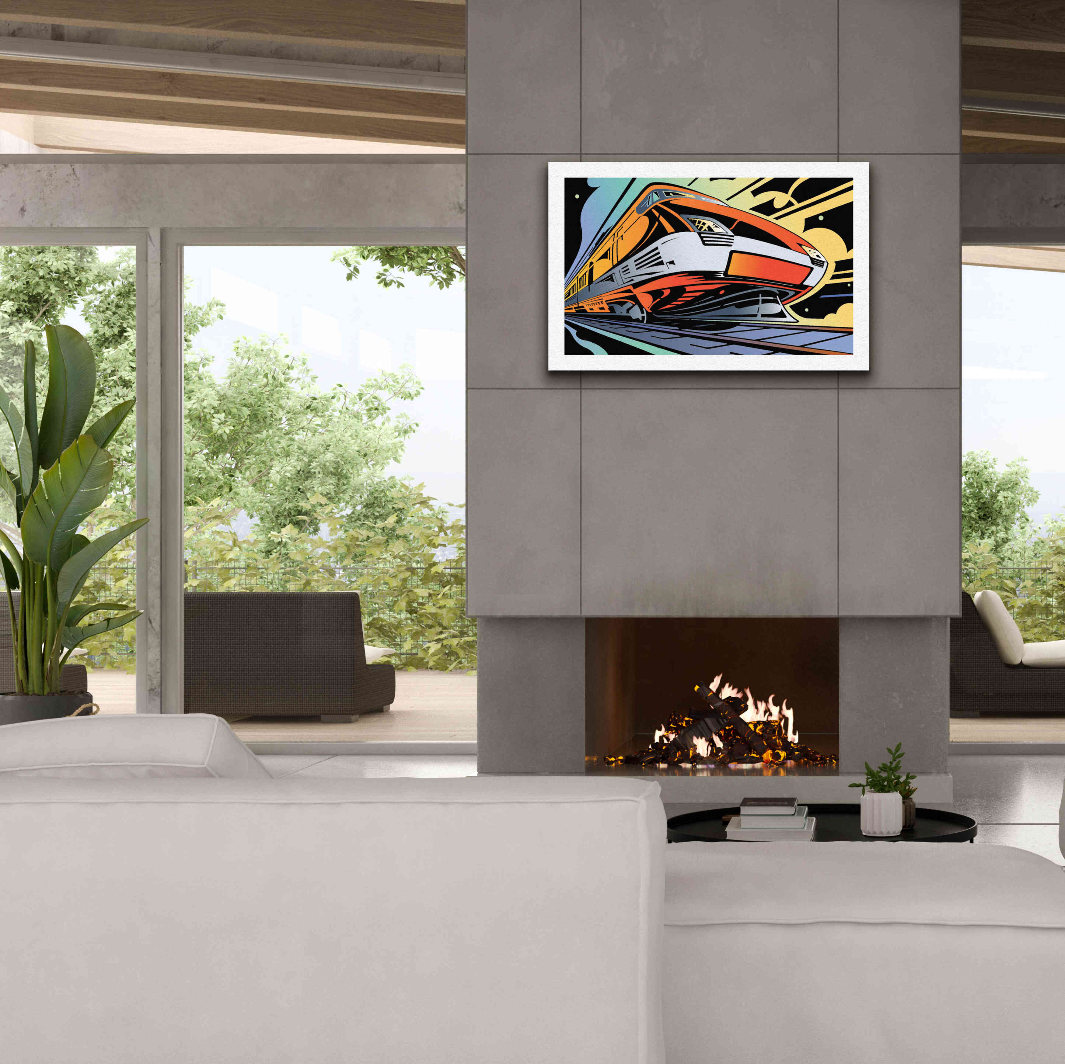 'Train-High Speed' by David Chestnutt, Giclee Canvas Wall Art,40 x 26
