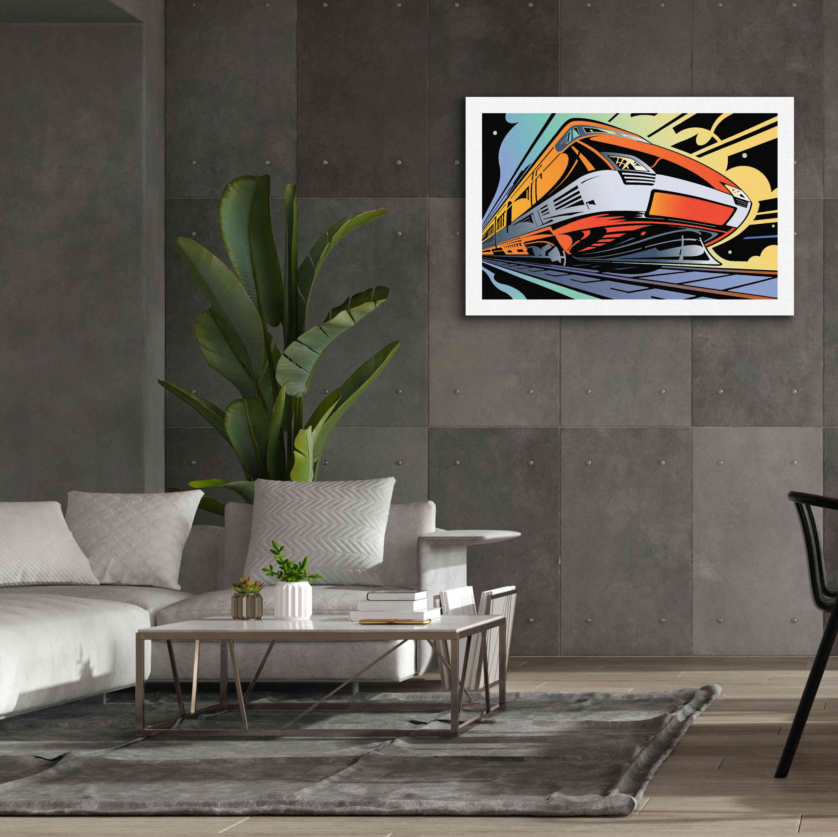 'Train-High Speed' by David Chestnutt, Giclee Canvas Wall Art,60 x 40