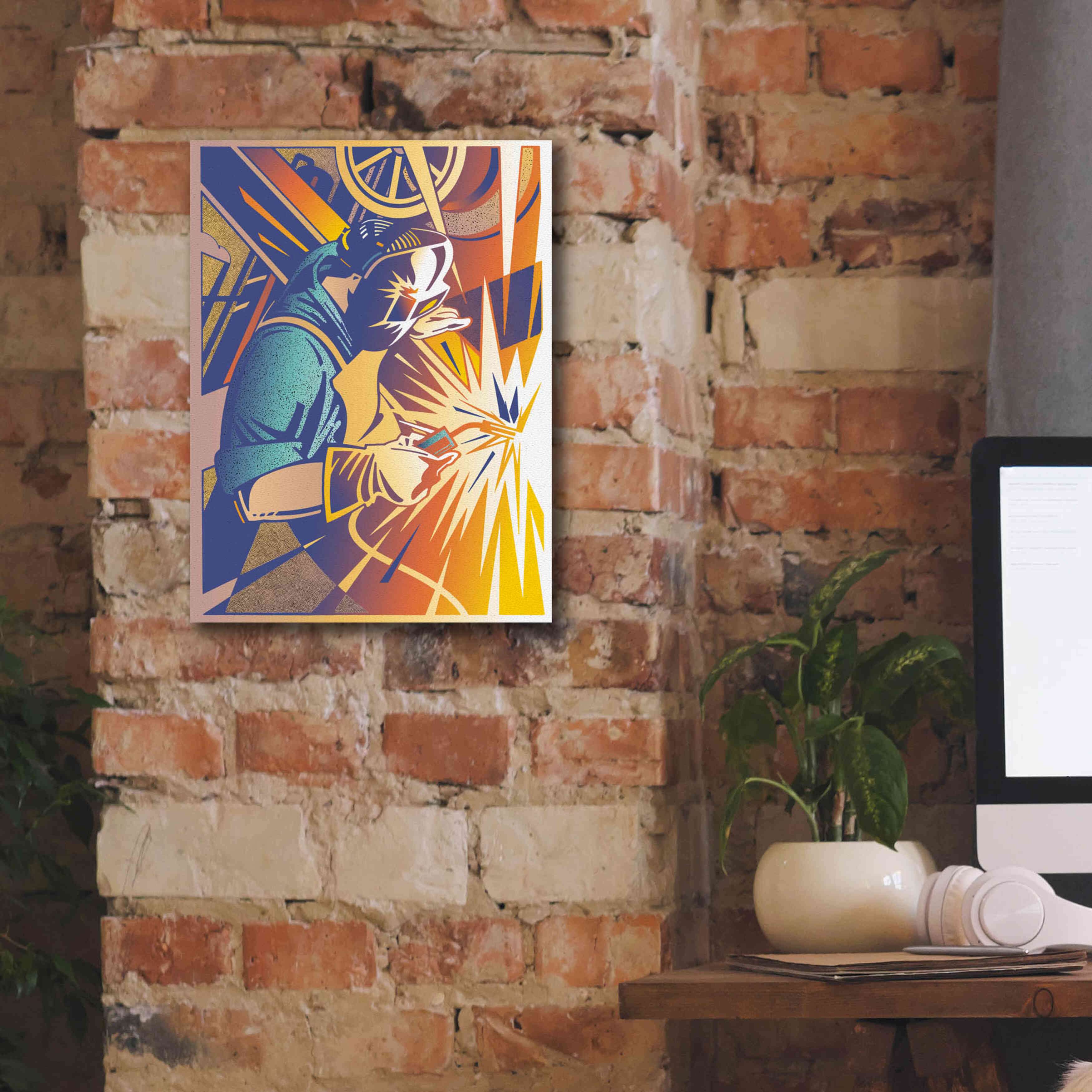 'Welder's Spark' by David Chestnutt, Giclee Canvas Wall Art,12 x 16