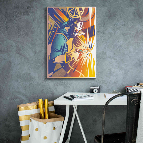 Image of 'Welder's Spark' by David Chestnutt, Giclee Canvas Wall Art,18 x 26