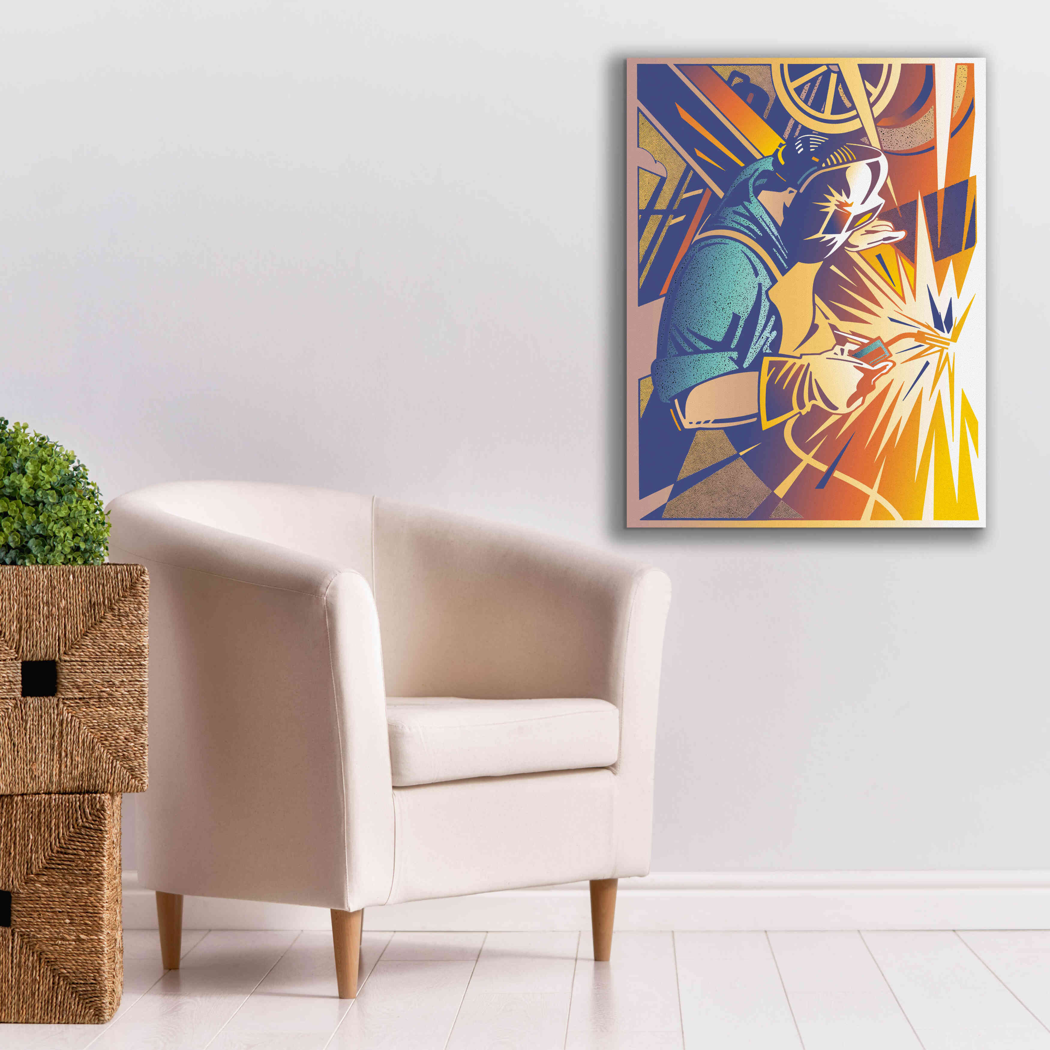 'Welder's Spark' by David Chestnutt, Giclee Canvas Wall Art,26 x 34