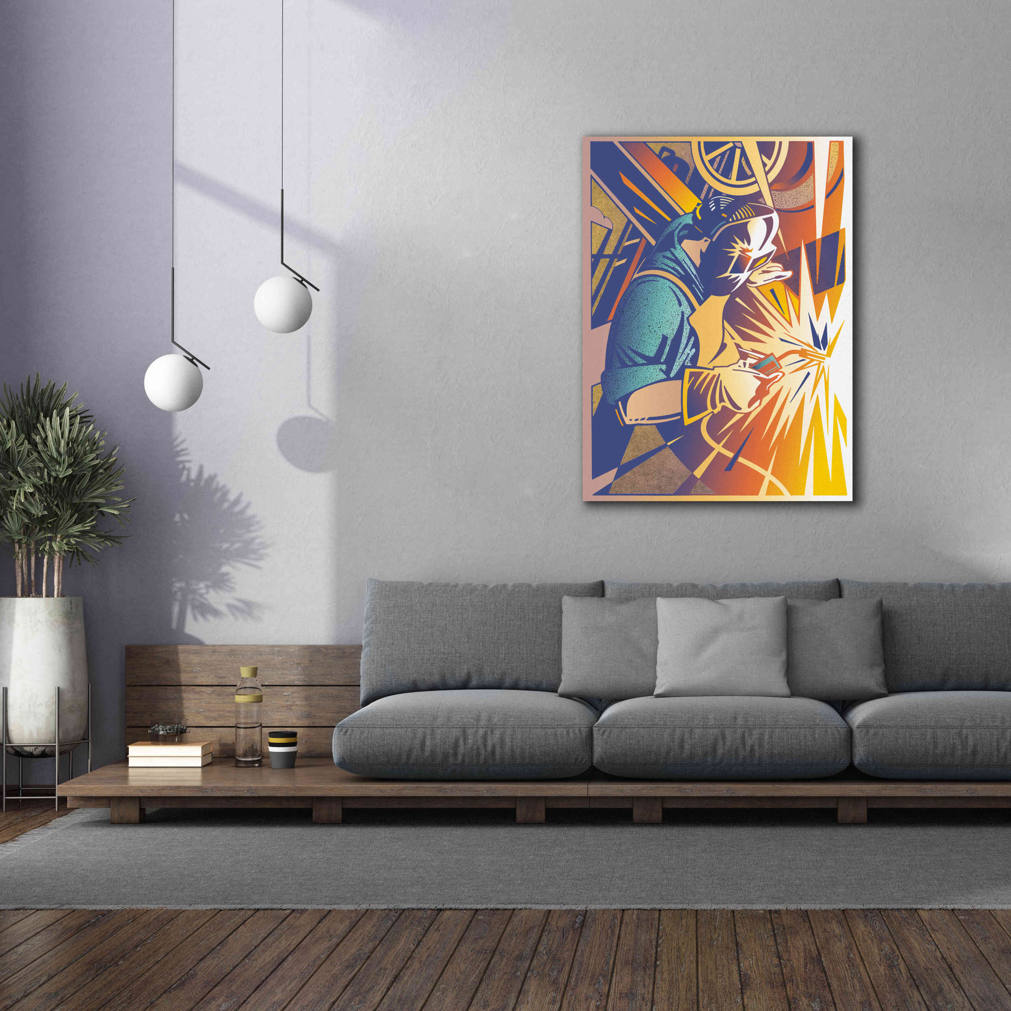 'Welder's Spark' by David Chestnutt, Giclee Canvas Wall Art,40 x 54