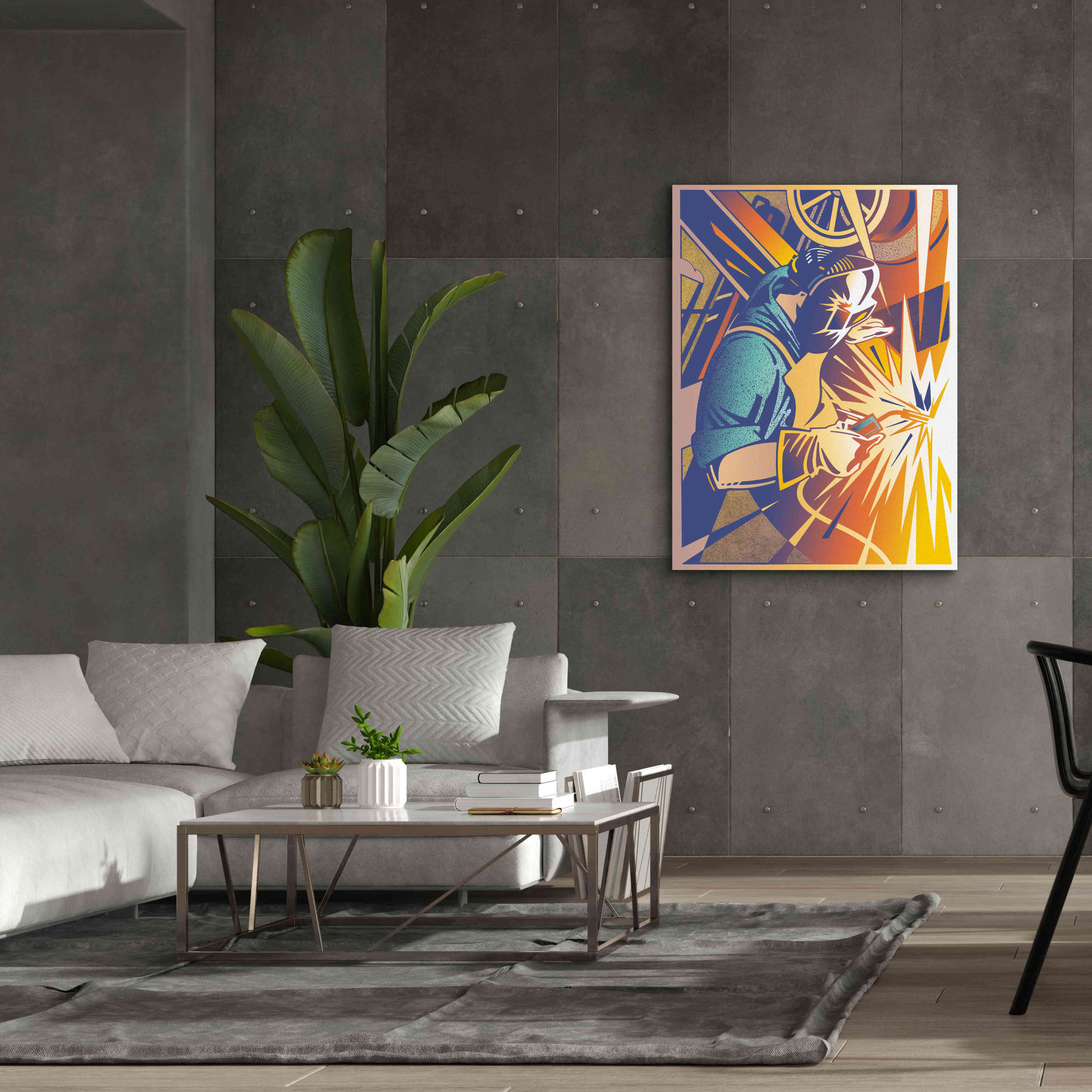 'Welder's Spark' by David Chestnutt, Giclee Canvas Wall Art,40 x 54