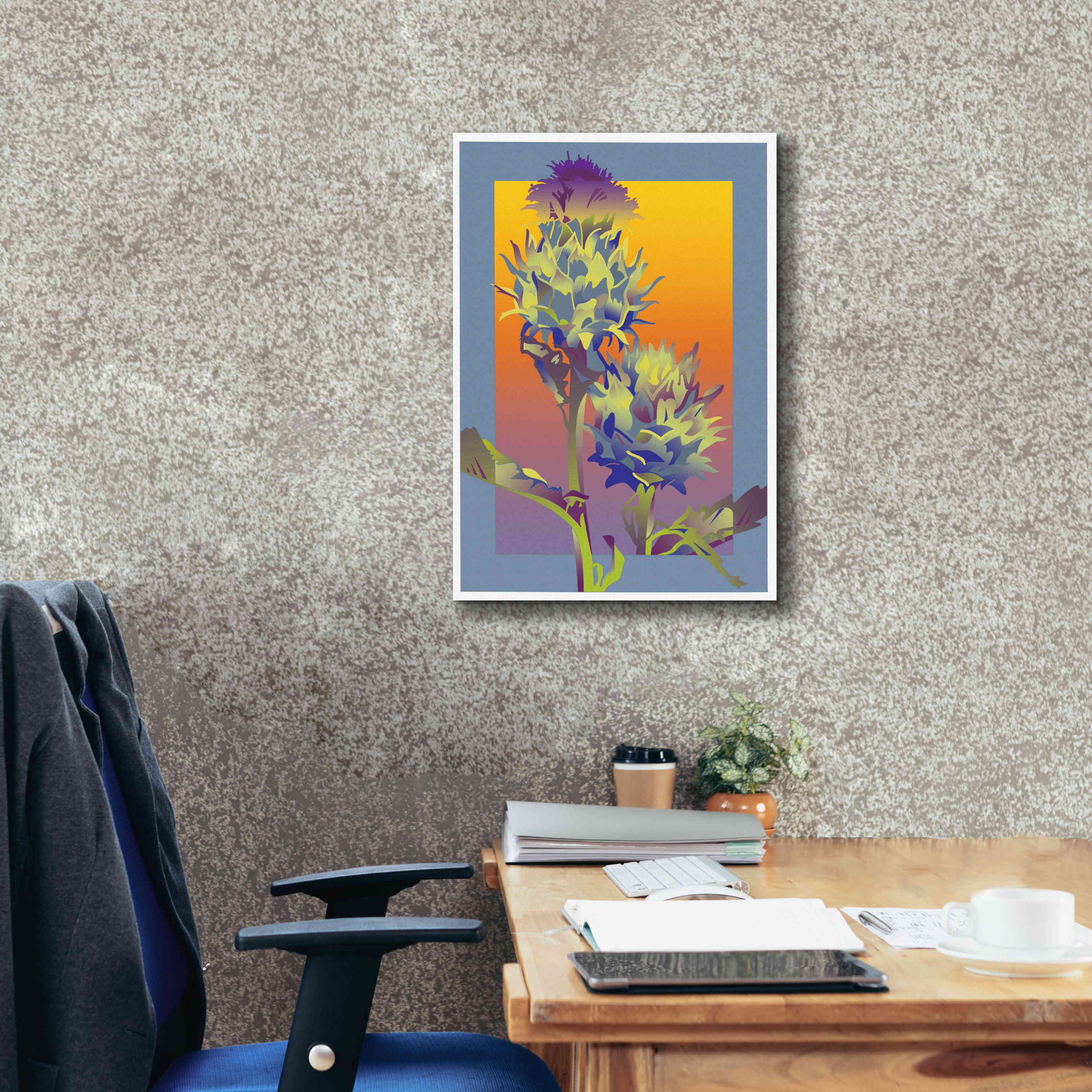 'Blue Thistle' by David Chestnutt, Giclee Canvas Wall Art,18 x 26