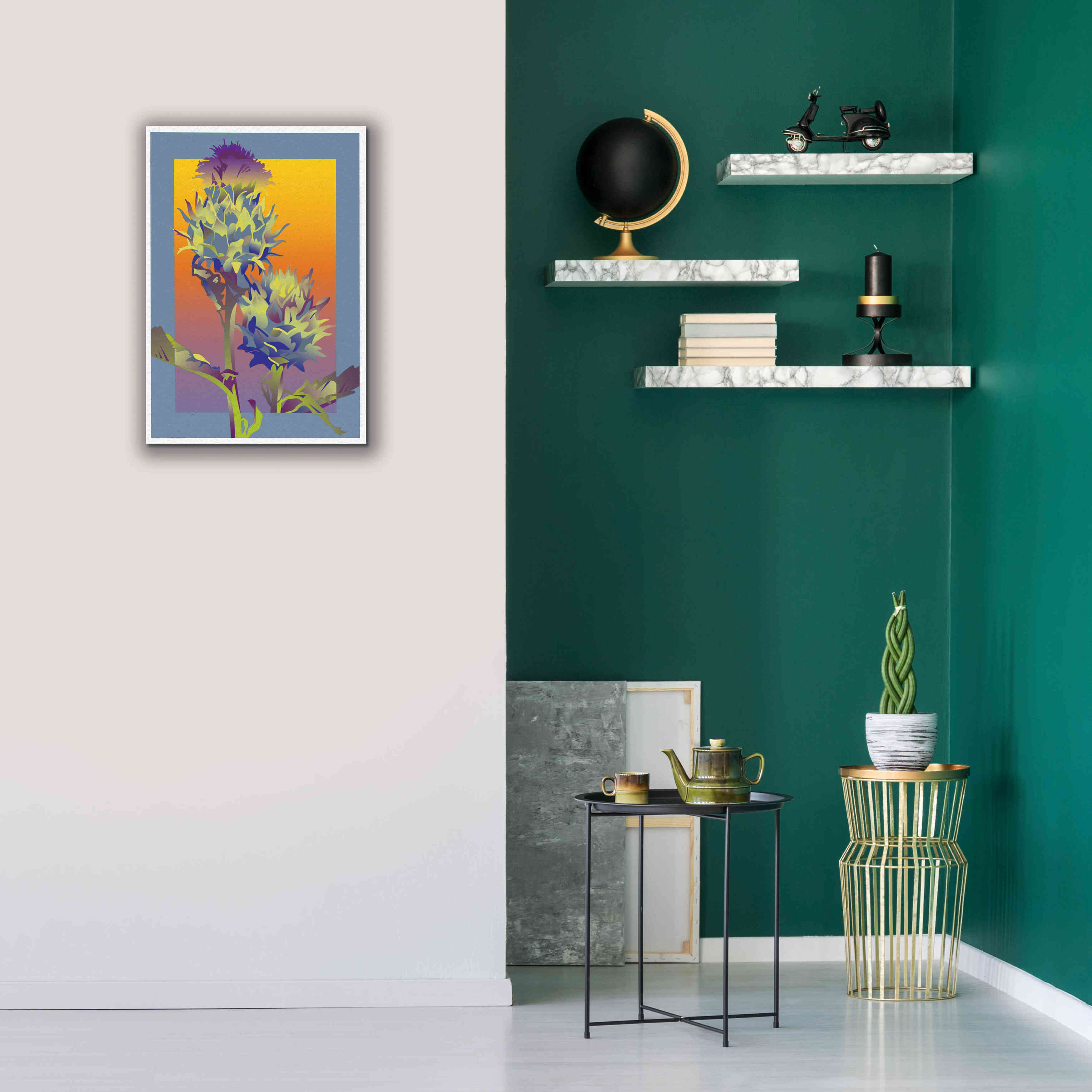 'Blue Thistle' by David Chestnutt, Giclee Canvas Wall Art,18 x 26