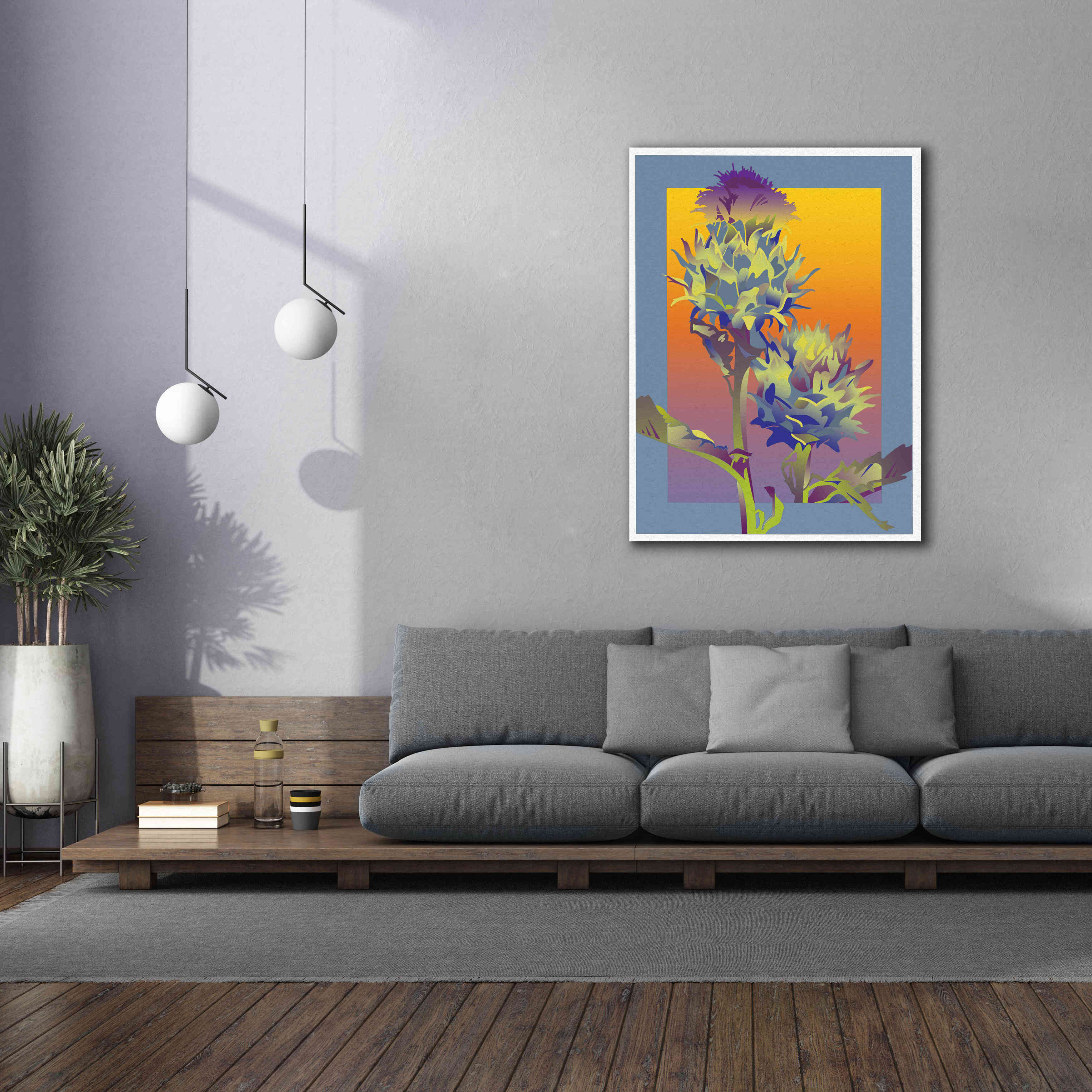 'Blue Thistle' by David Chestnutt, Giclee Canvas Wall Art,40 x 54