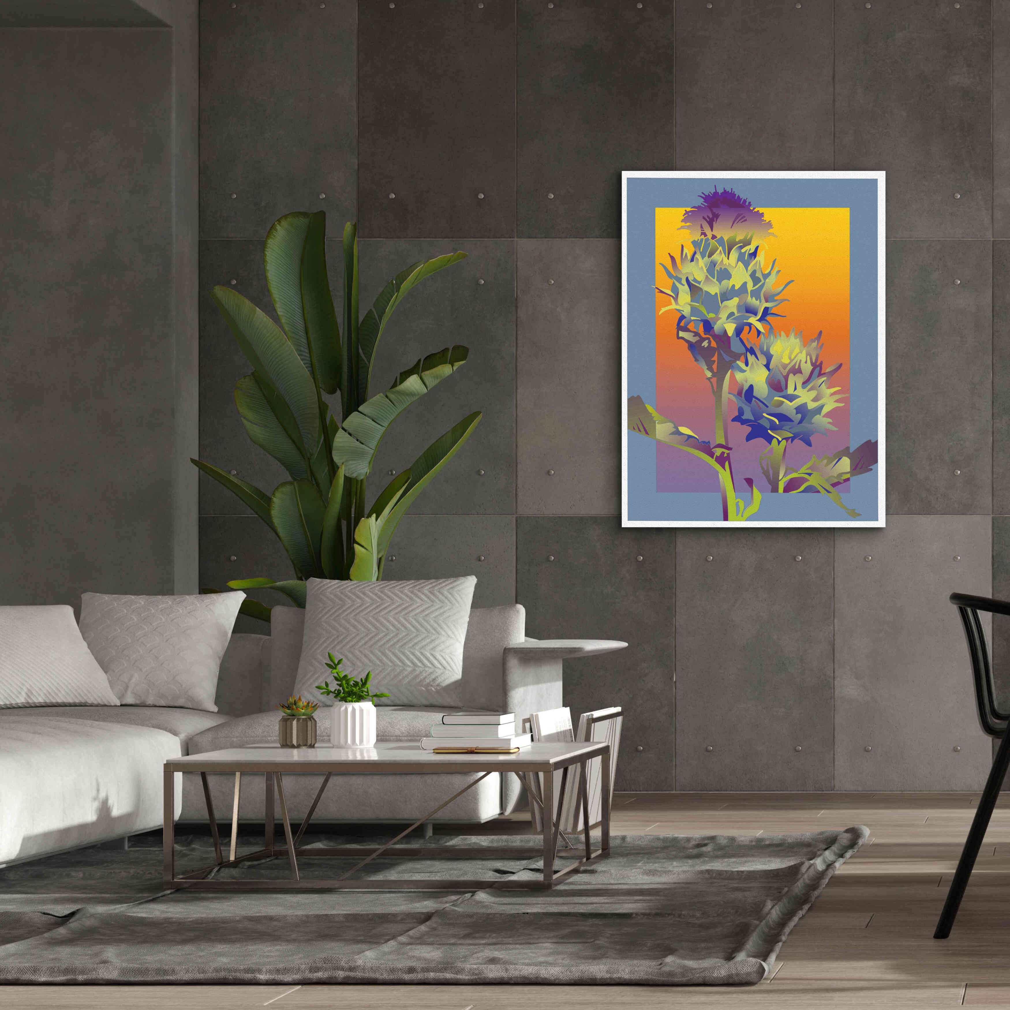 'Blue Thistle' by David Chestnutt, Giclee Canvas Wall Art,40 x 54