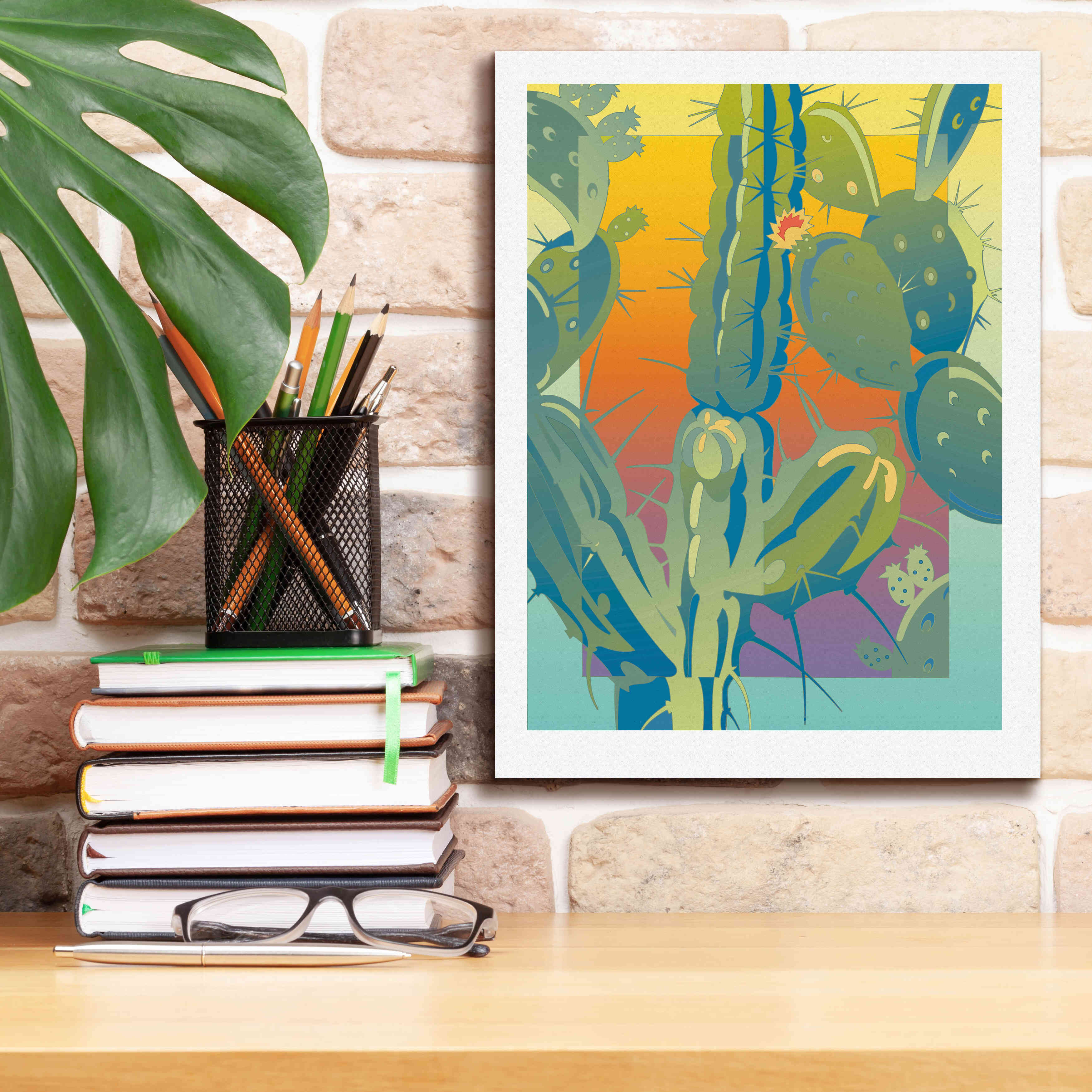 'Cactus' by David Chestnutt, Giclee Canvas Wall Art,12 x 16
