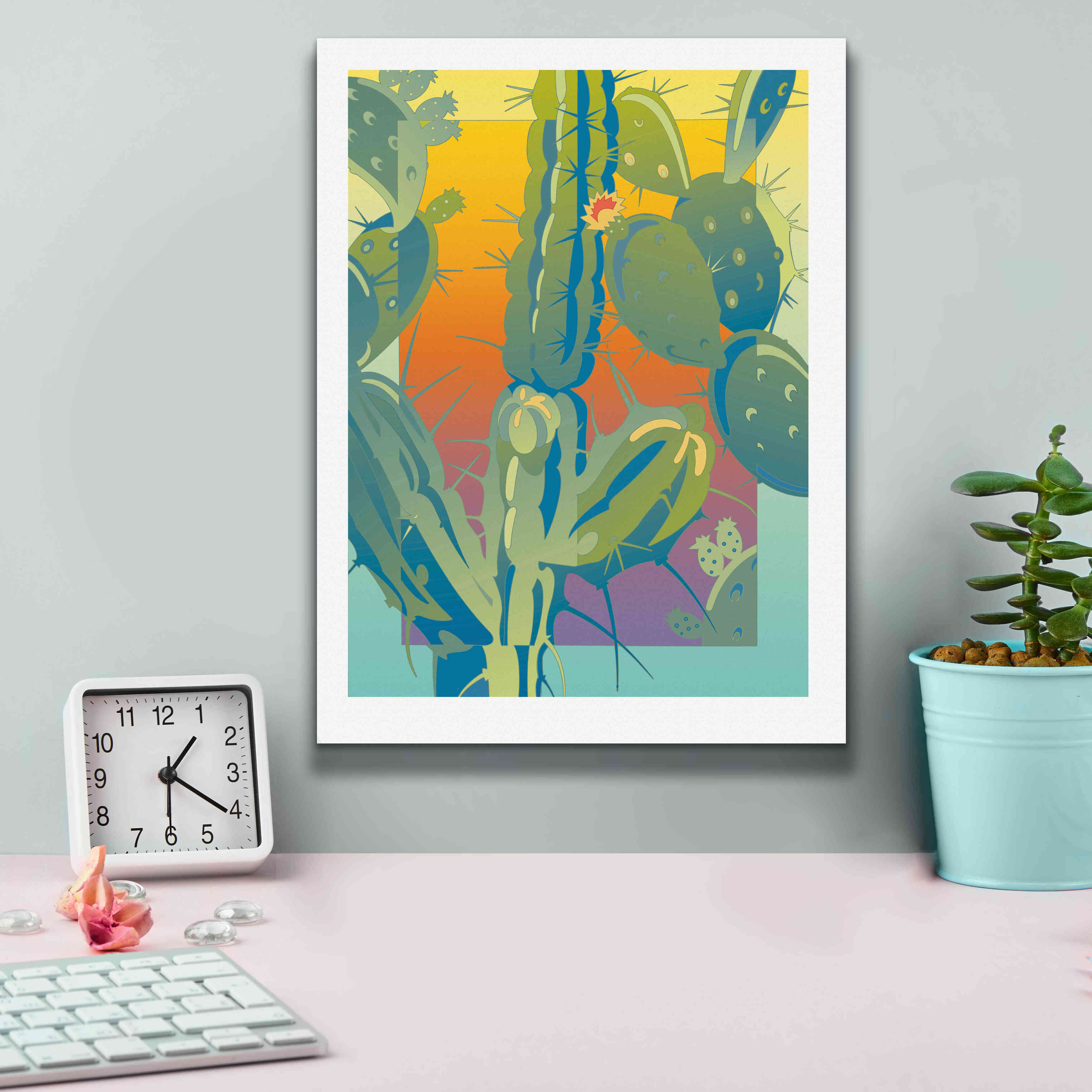 'Cactus' by David Chestnutt, Giclee Canvas Wall Art,12 x 16