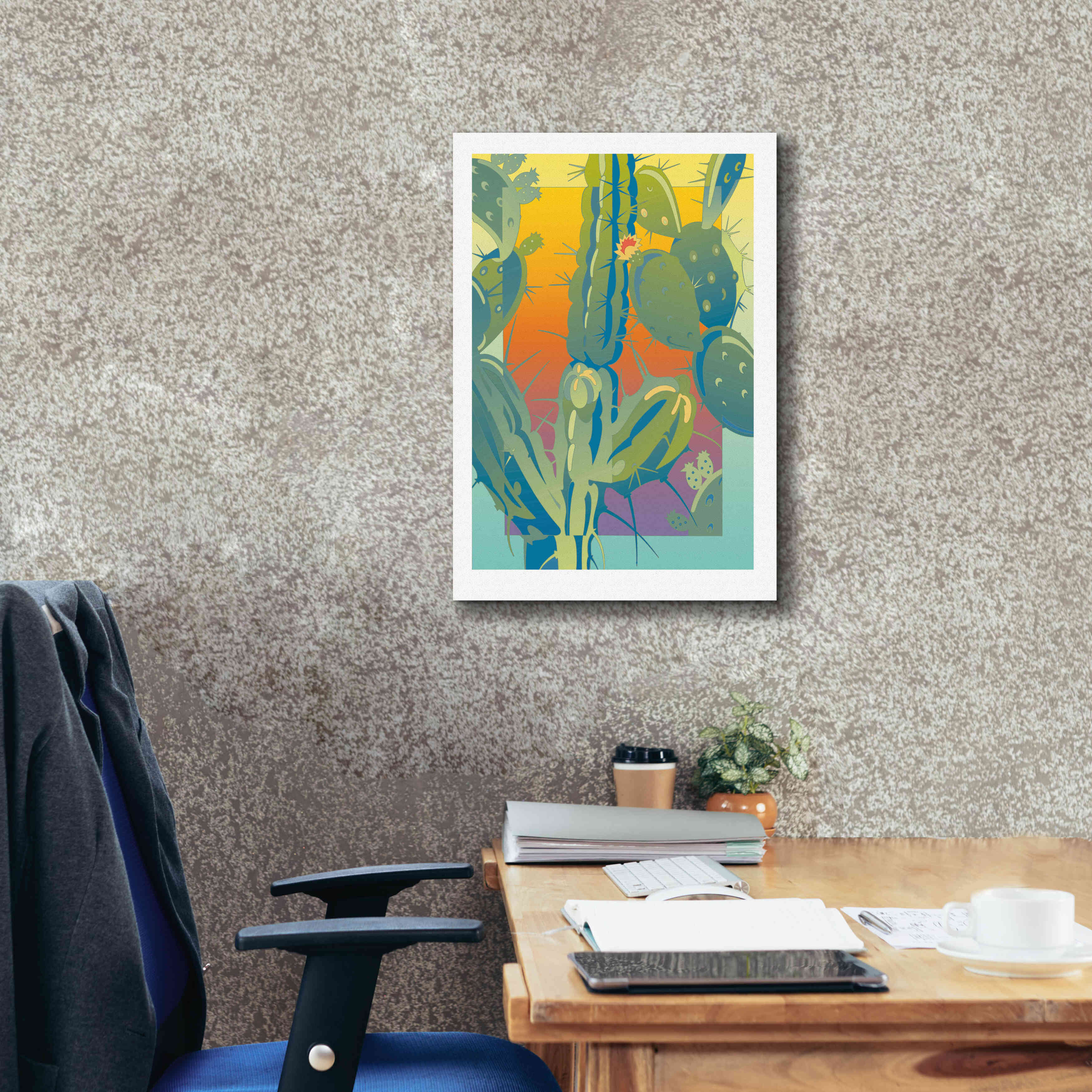 'Cactus' by David Chestnutt, Giclee Canvas Wall Art,18 x 26