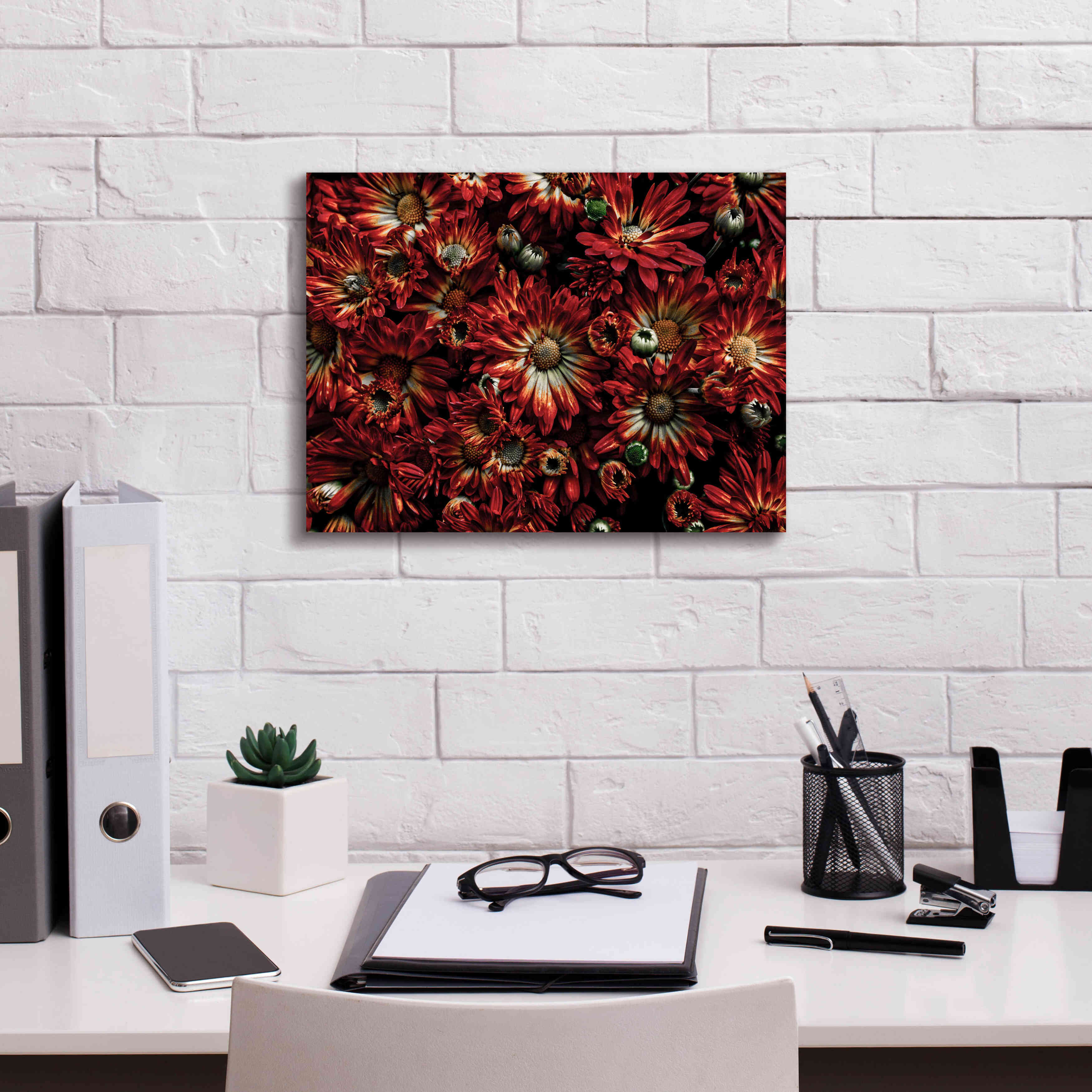 'Backyard Flowers 88 Color Version' by Brian Carson, Giclee Canvas Wall Art,16 x 12