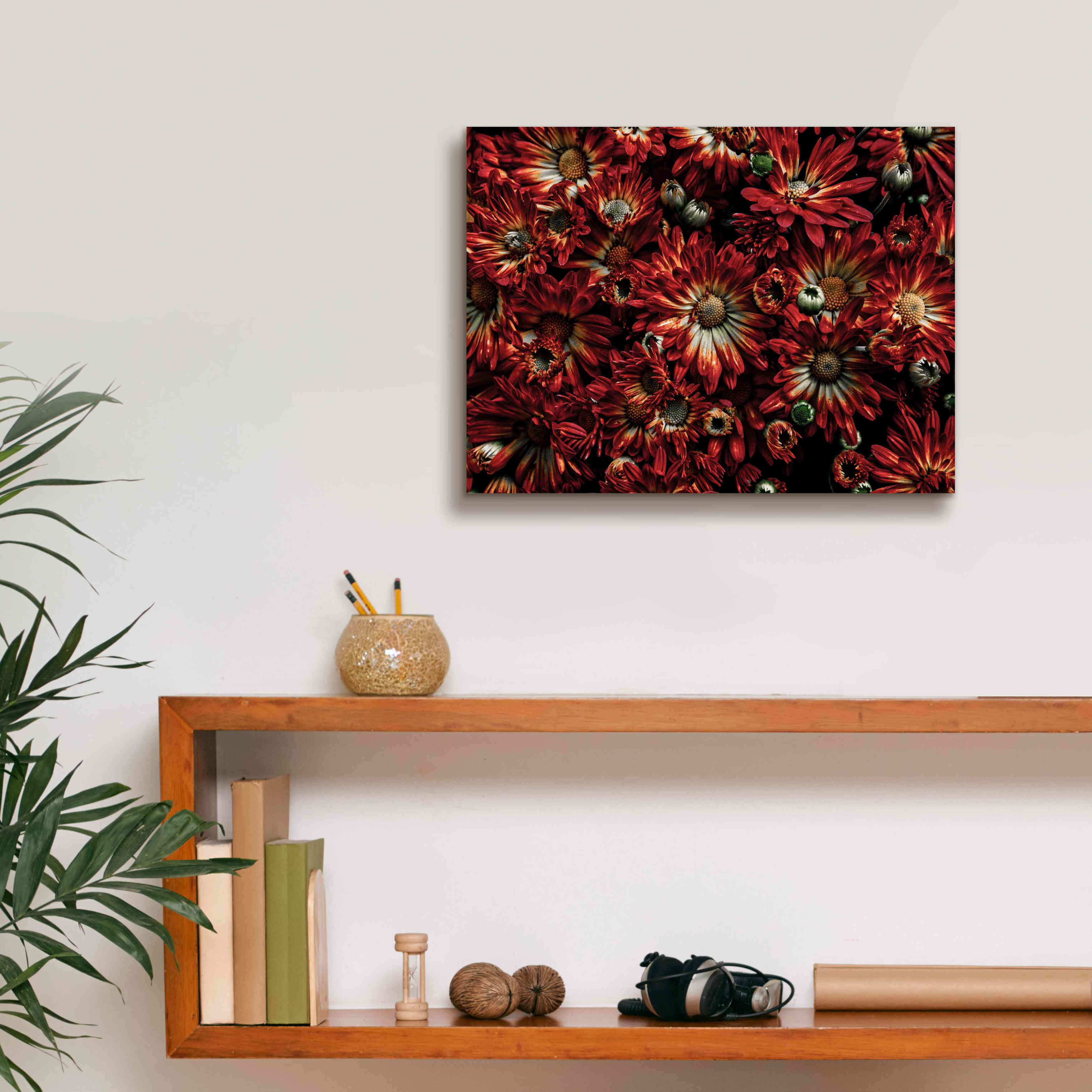 'Backyard Flowers 88 Color Version' by Brian Carson, Giclee Canvas Wall Art,16 x 12
