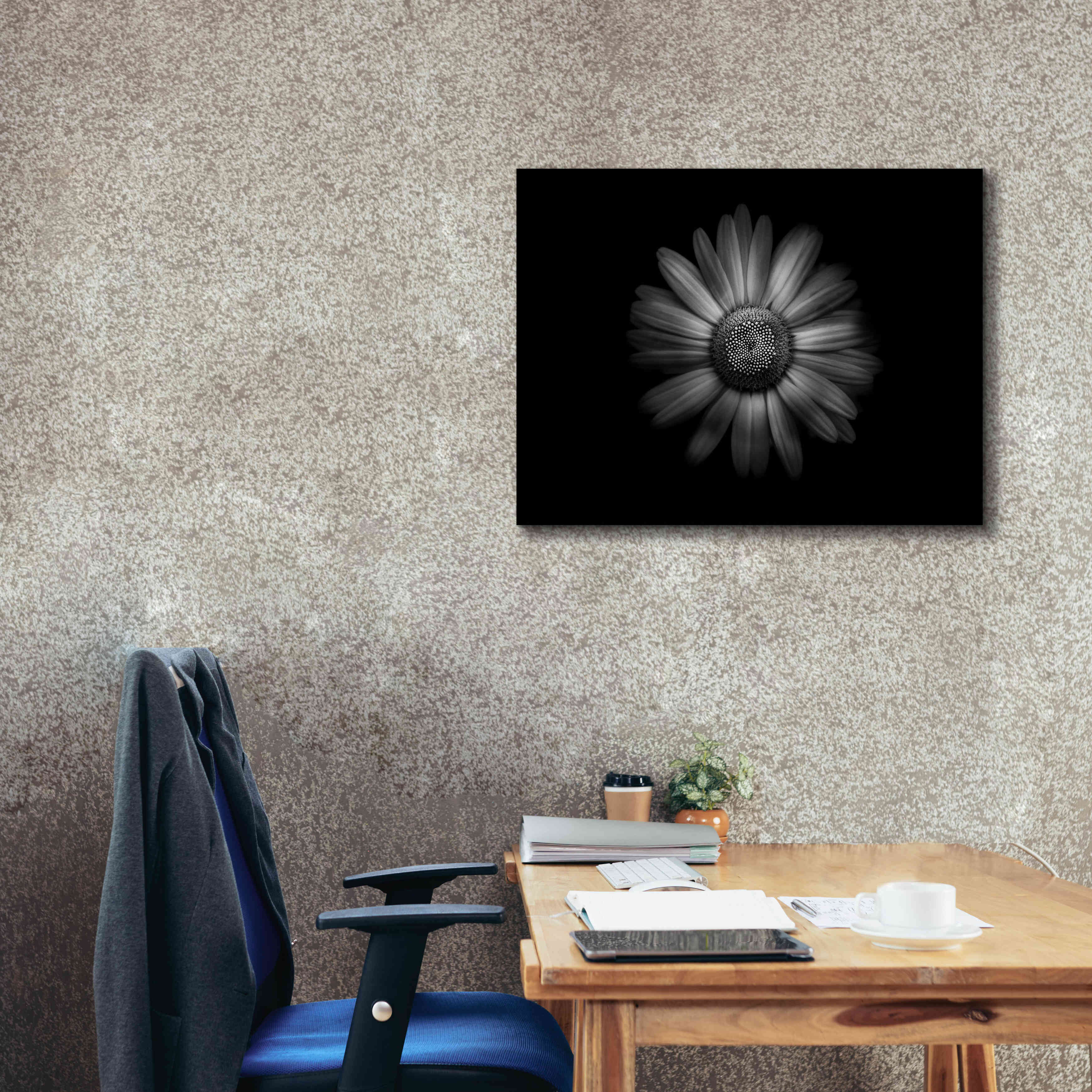 'Backyard Flowers In Black And White 31' by Brian Carson, Giclee Canvas Wall Art,34 x 26